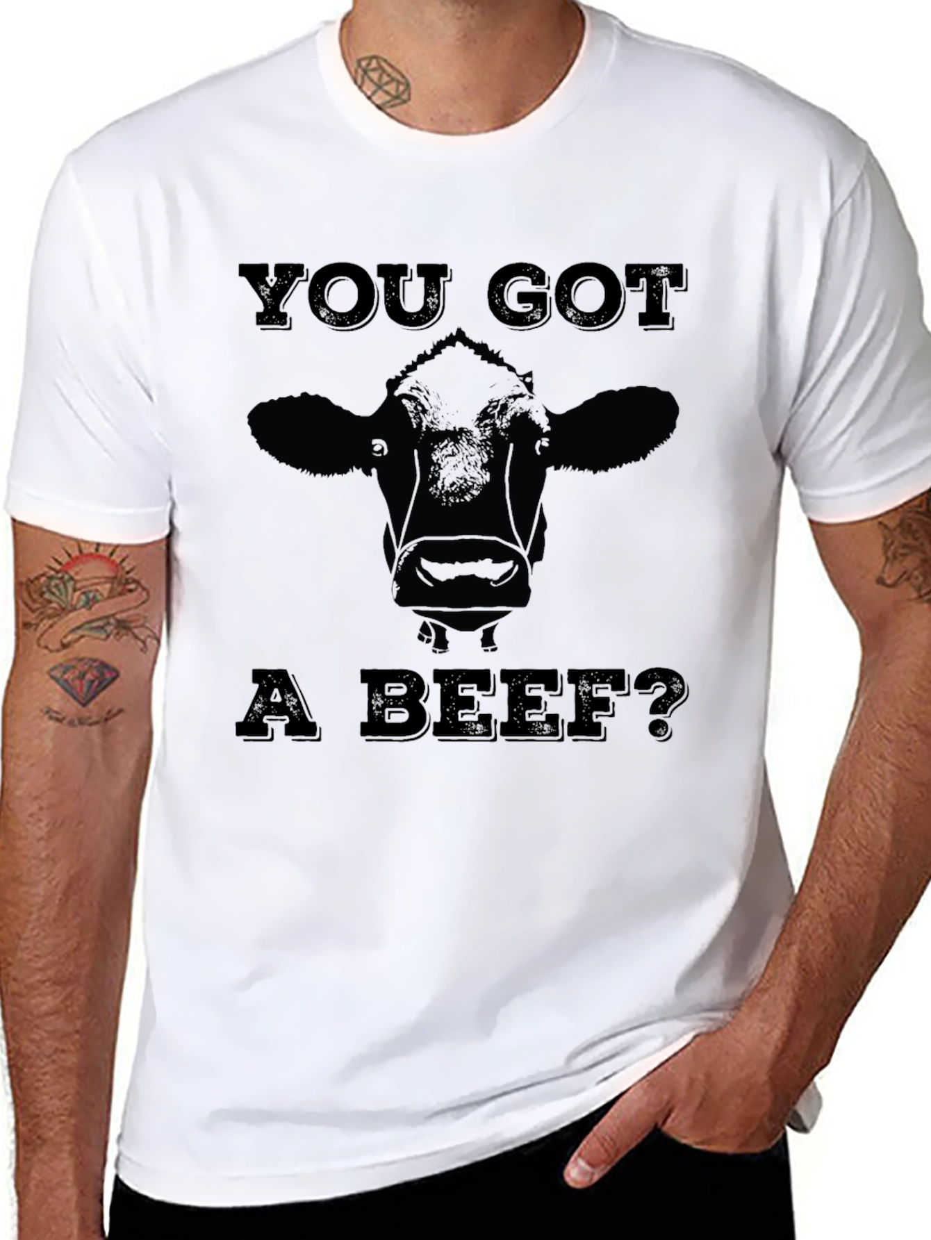 Black You Got A Beef? Graphic Tee - Black view 8