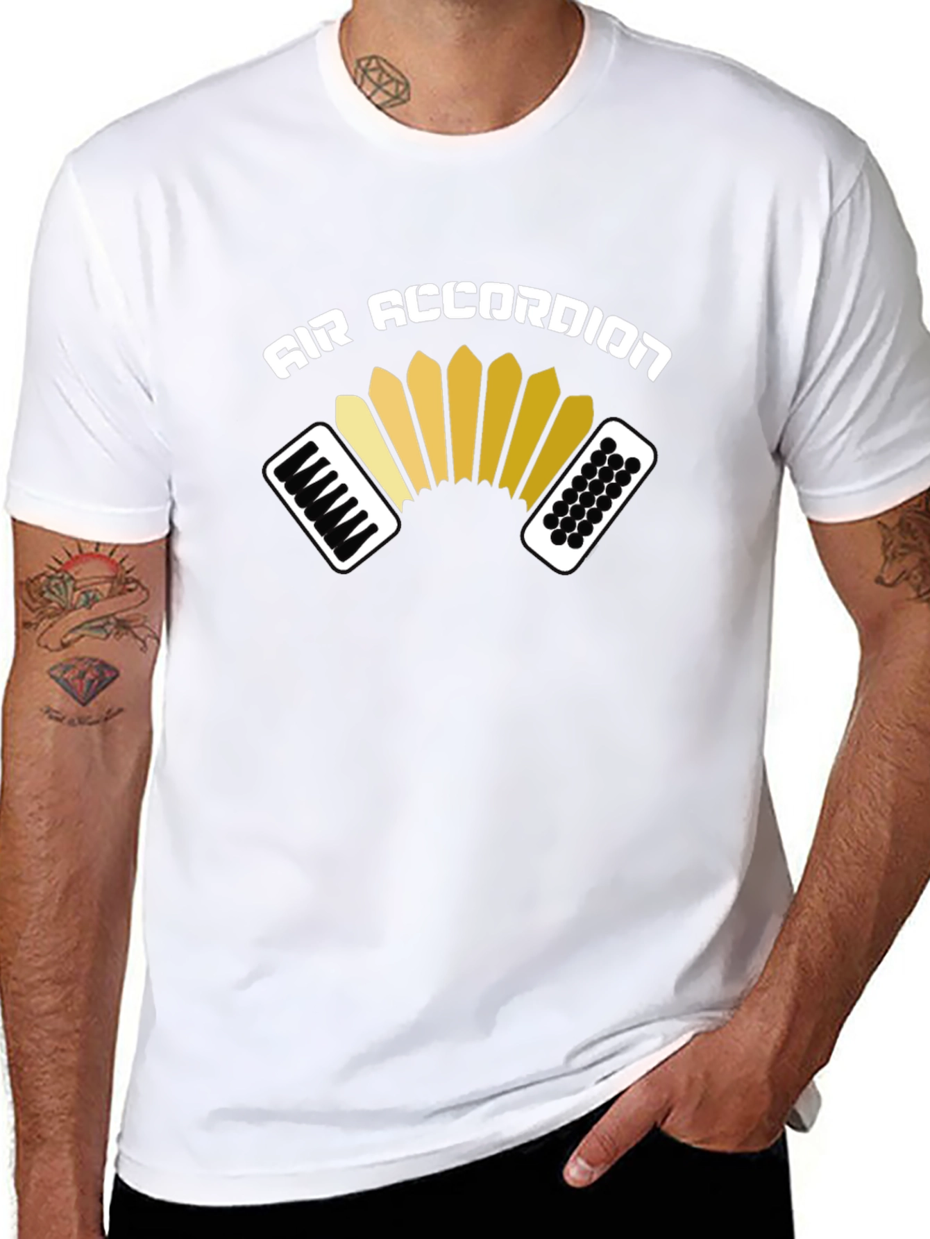 Black Air Accordion T-Shirt - Music Lover Tee view 8