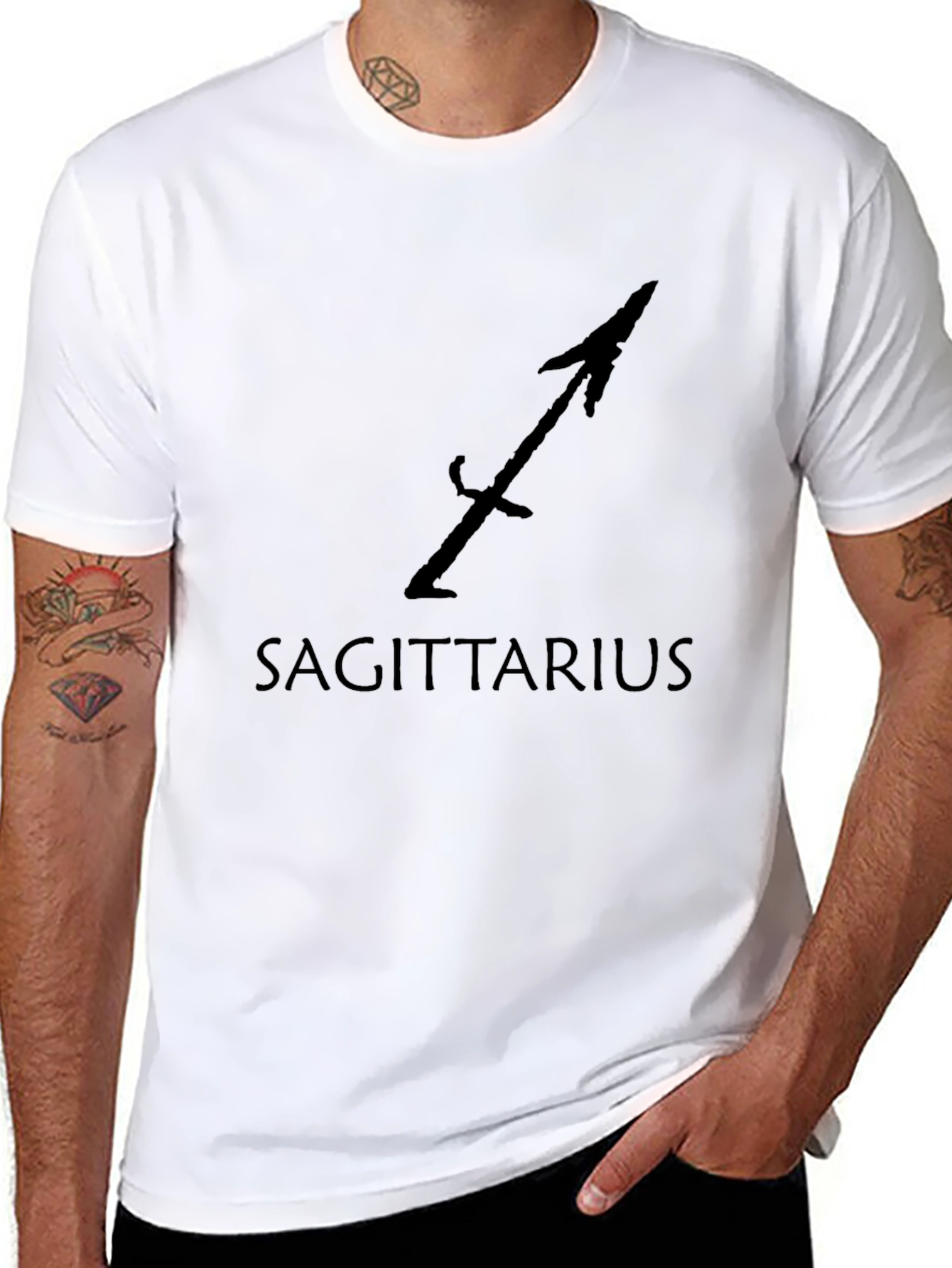 Black Sagittarius Zodiac Black T-Shirt view 8