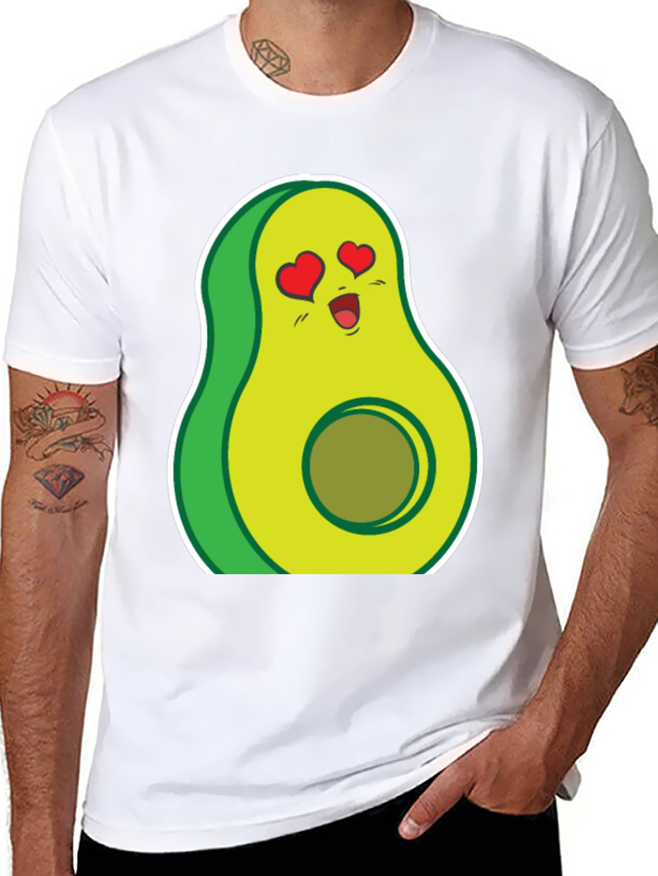 Black Avocado Love T-Shirt - Funny Food Tee view 8