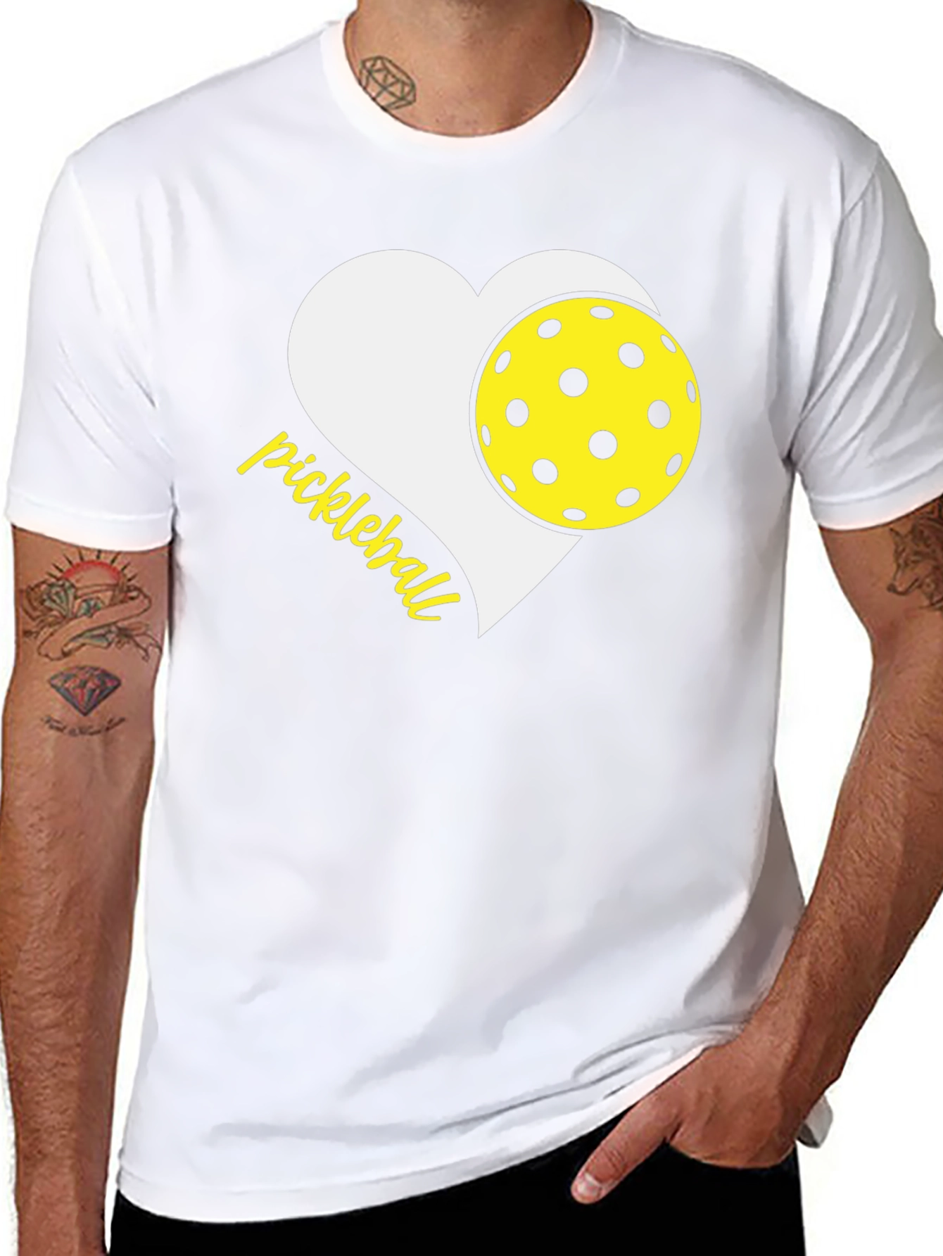 Black Pickleball Heart T-Shirt - Love the Game! view 8