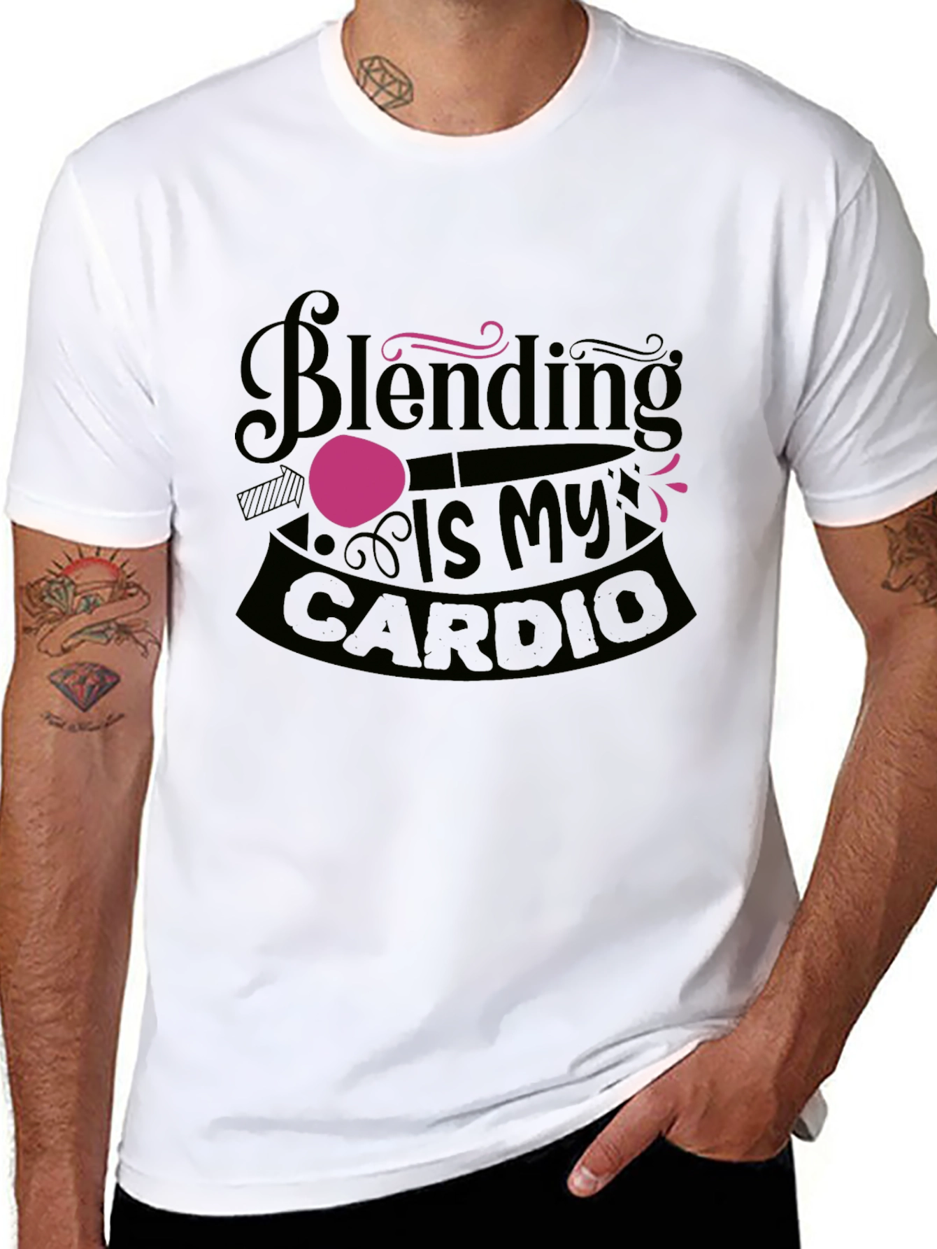 Black Blending Is My Cardio Black Graphic Tee view 8