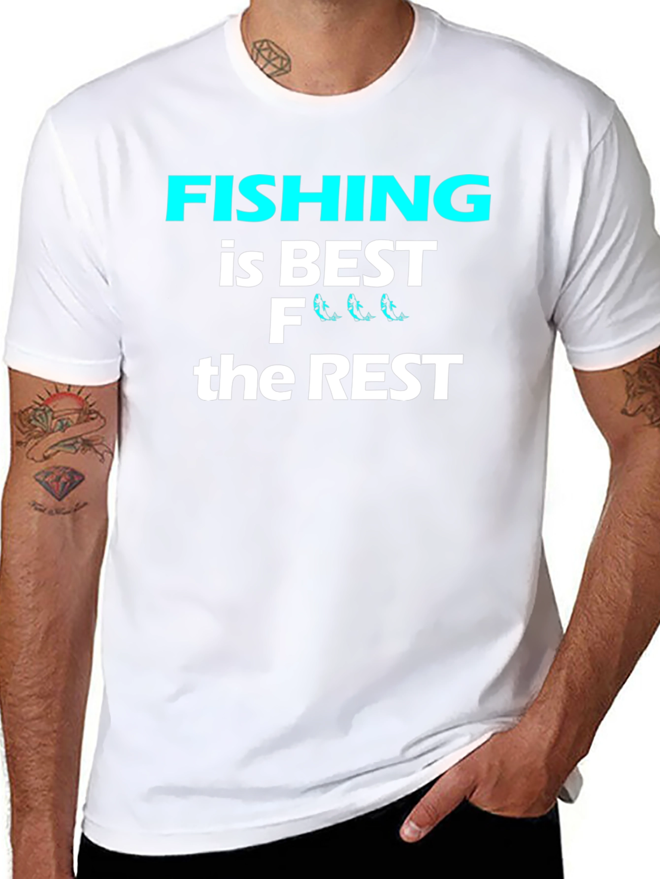 Black Funny Fishing is Best T-Shirt view 8