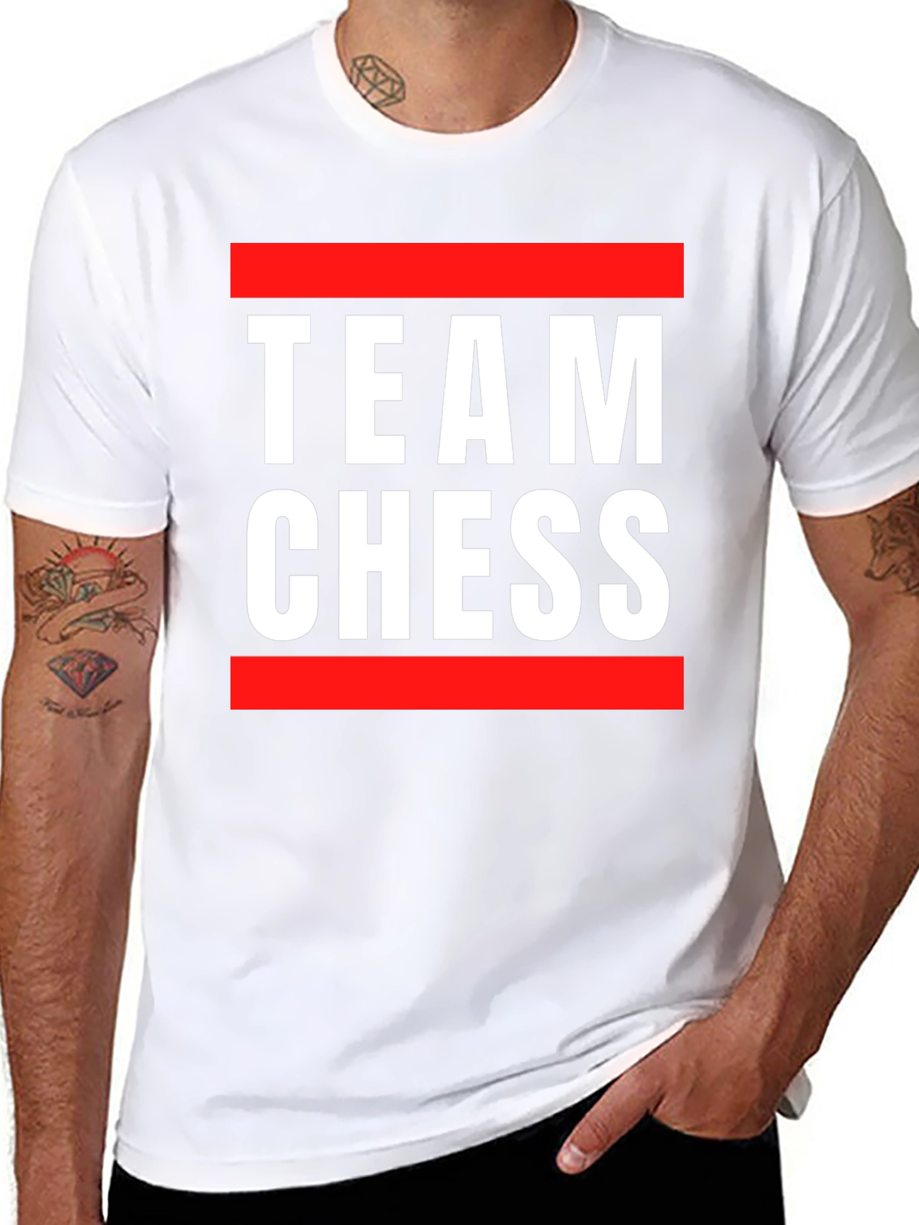 Black Team Chess Graphic Tee - Stylish Black T-Shirt view 8