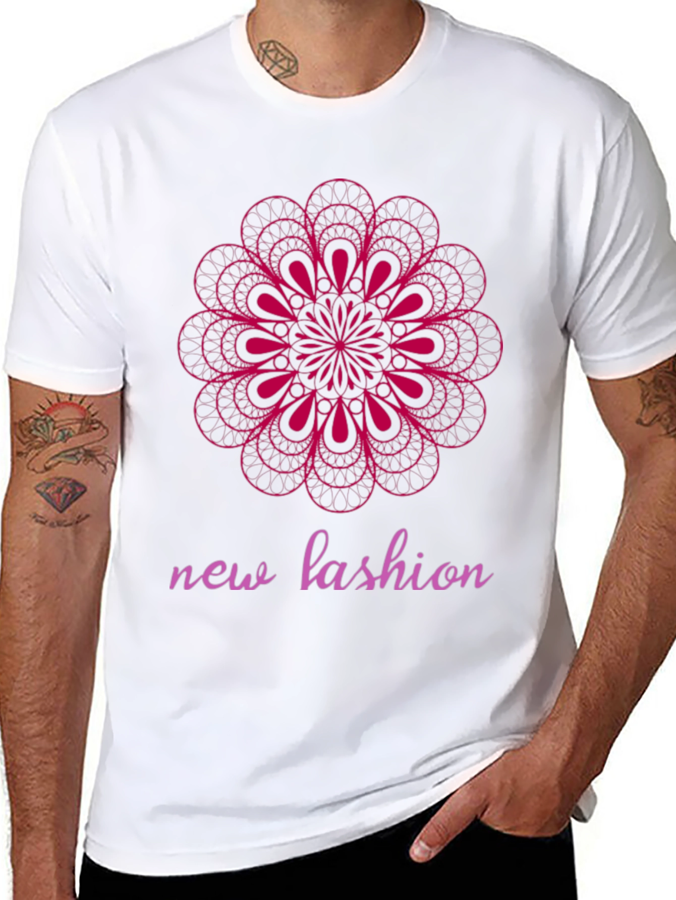 Black Geometric Mandala Graphic Tee - Modern Fashion Statement view 8