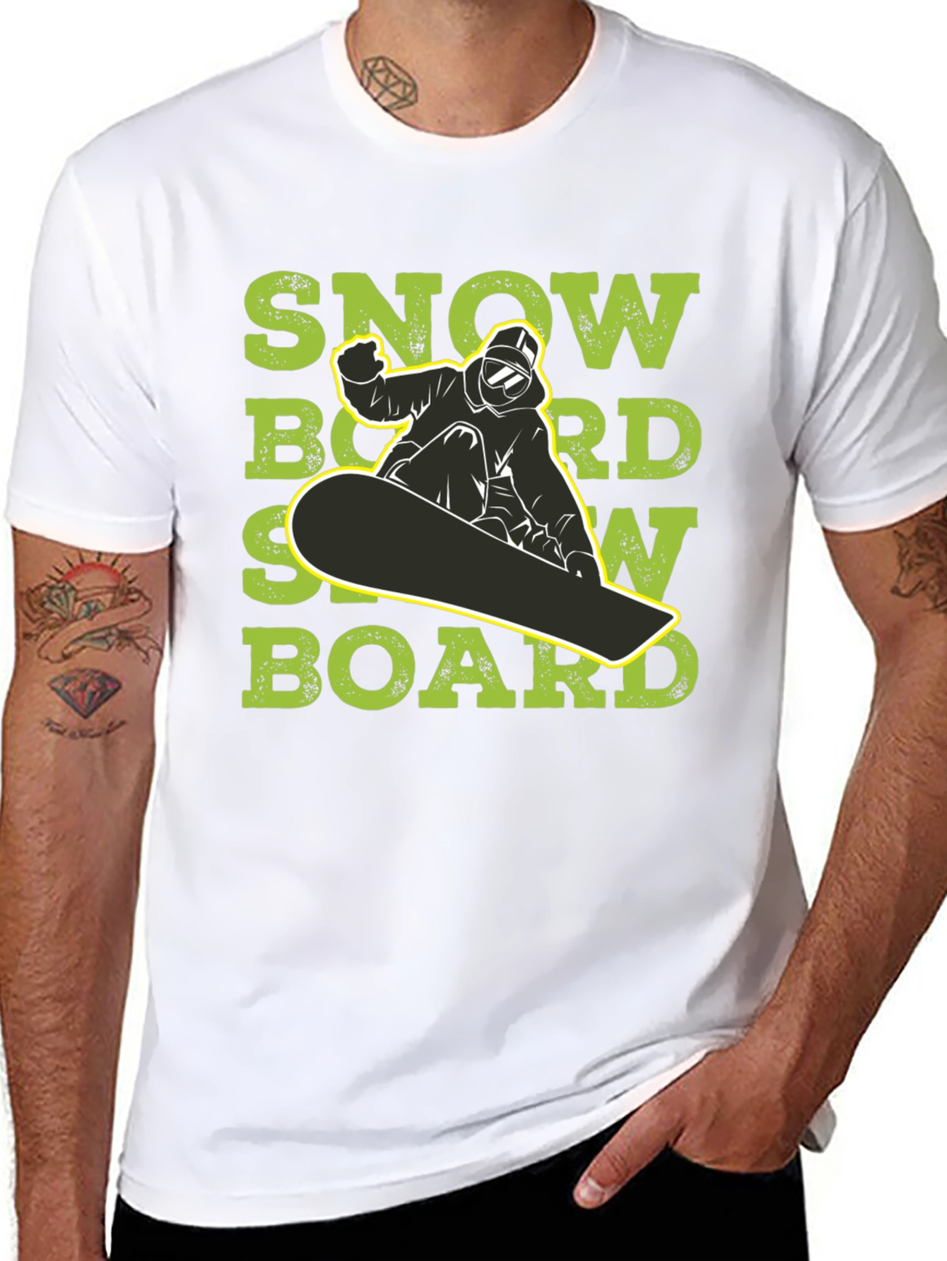 Black Snowboard T-Shirt - Ride in Style view 8