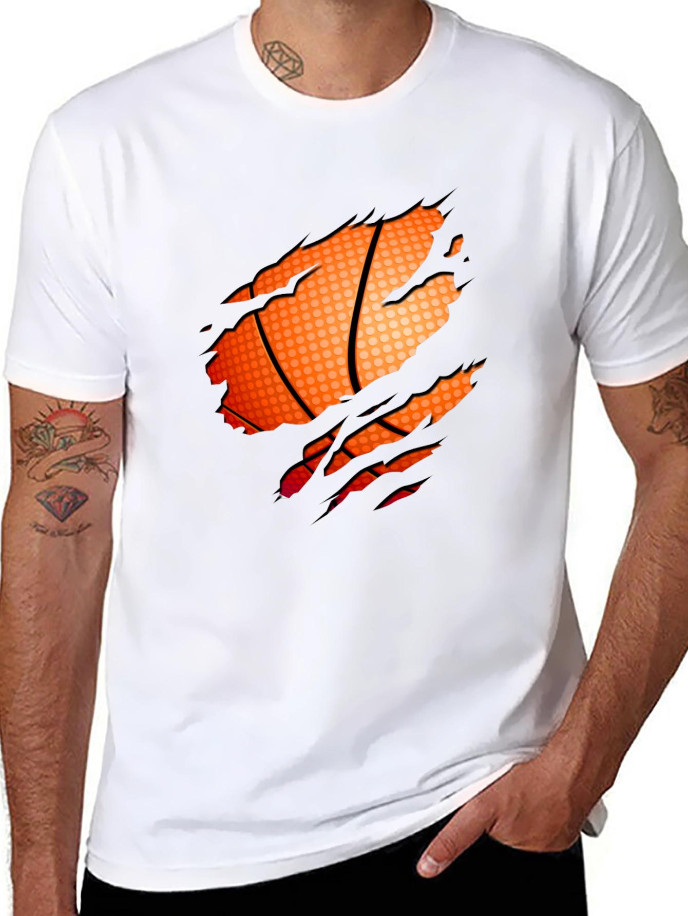Basketball Graphic Black T-Shirt - 8