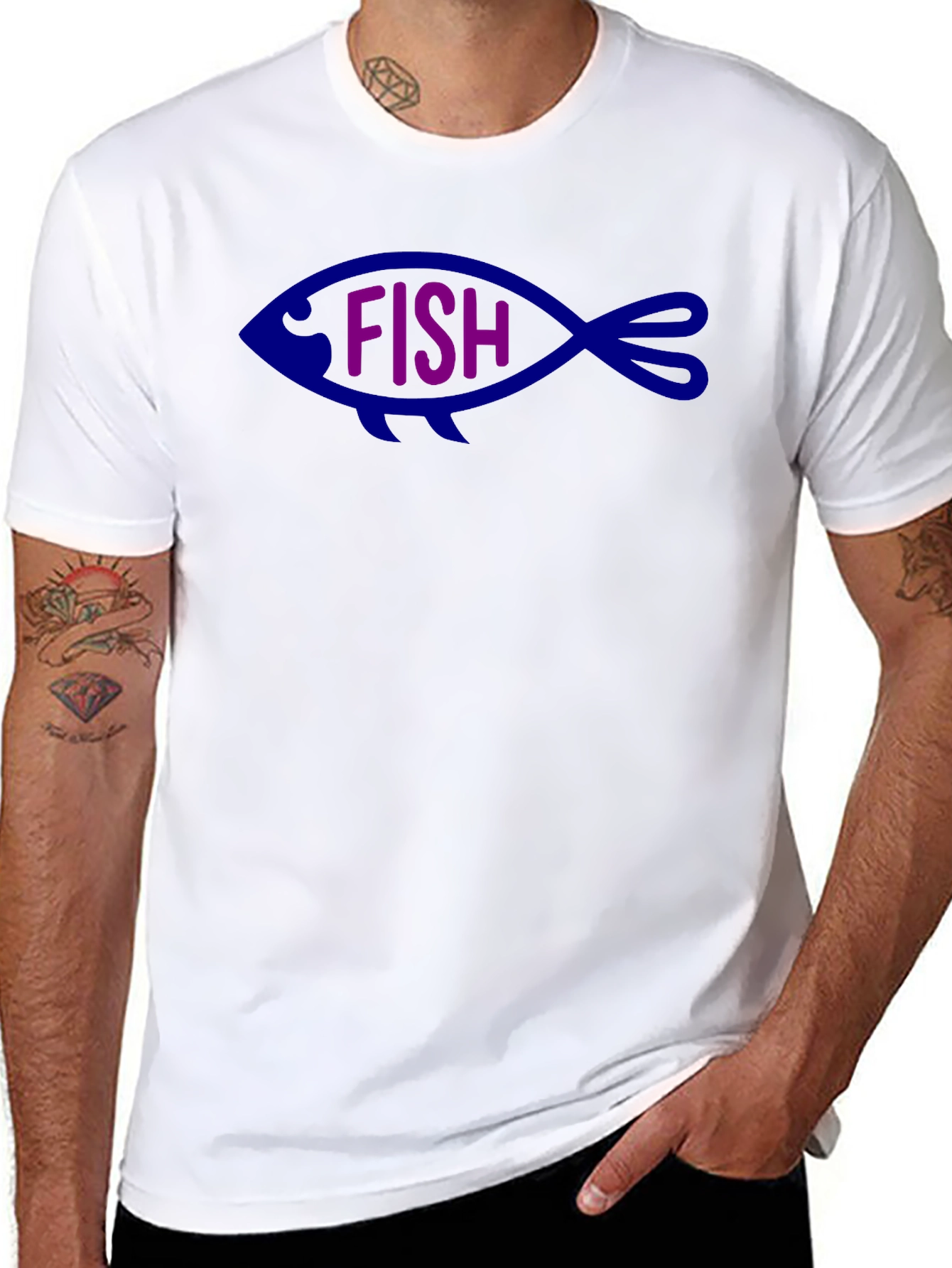 Black Fish Graphic Tee - Black Cotton Blend view 8