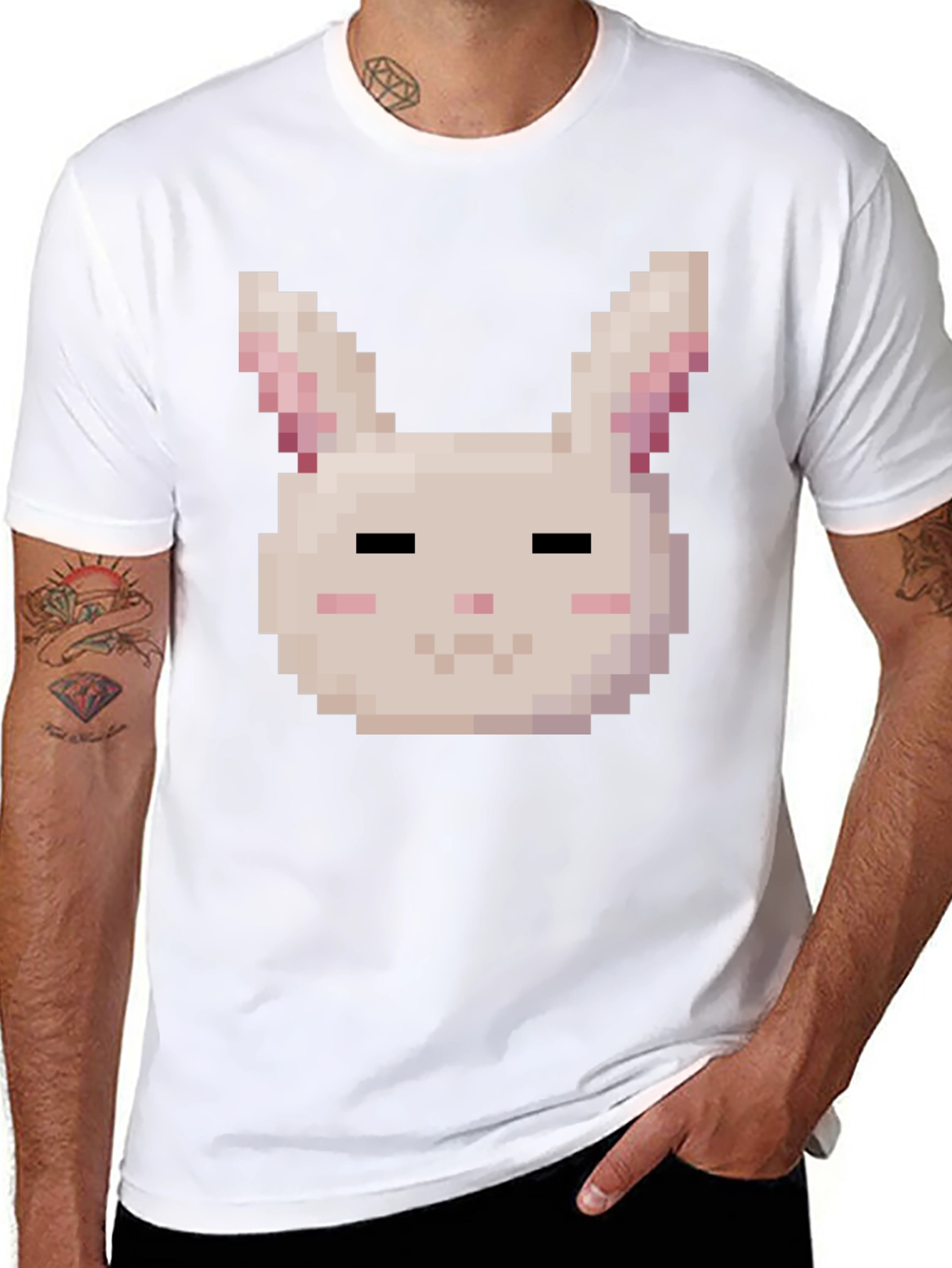 Pixel Bunny Graphic T-Shirt - Soft Cotton Tee - 8