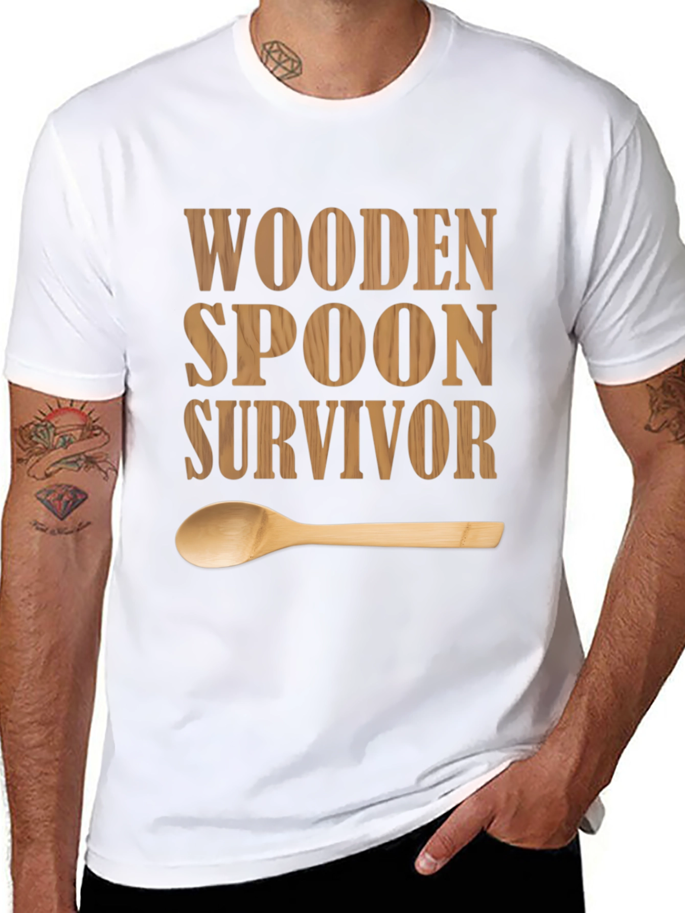 Black Wooden Spoon Survivor Graphic T-Shirt view 8