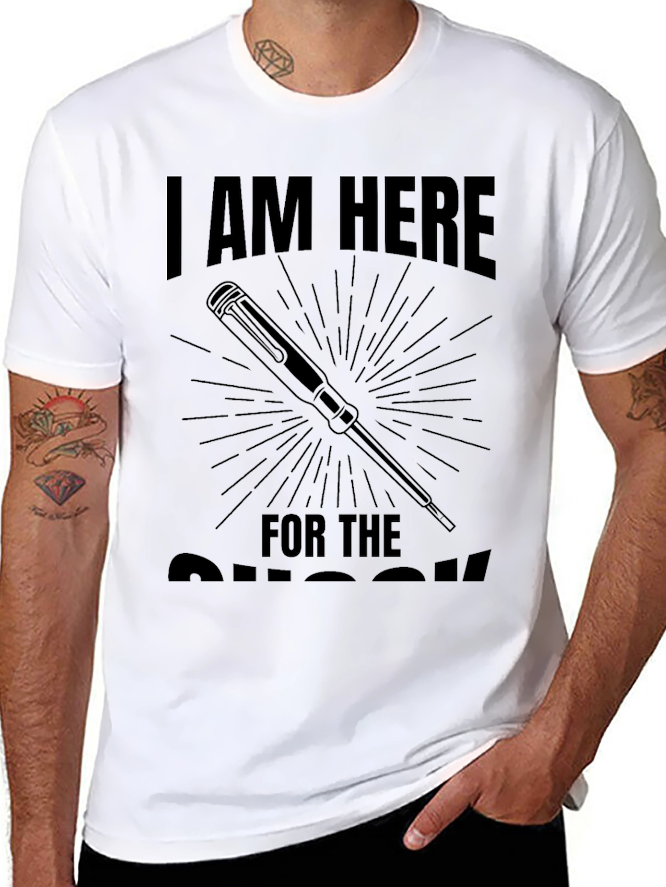 I'm Here For The Screws Funny Black T-Shirt - 8