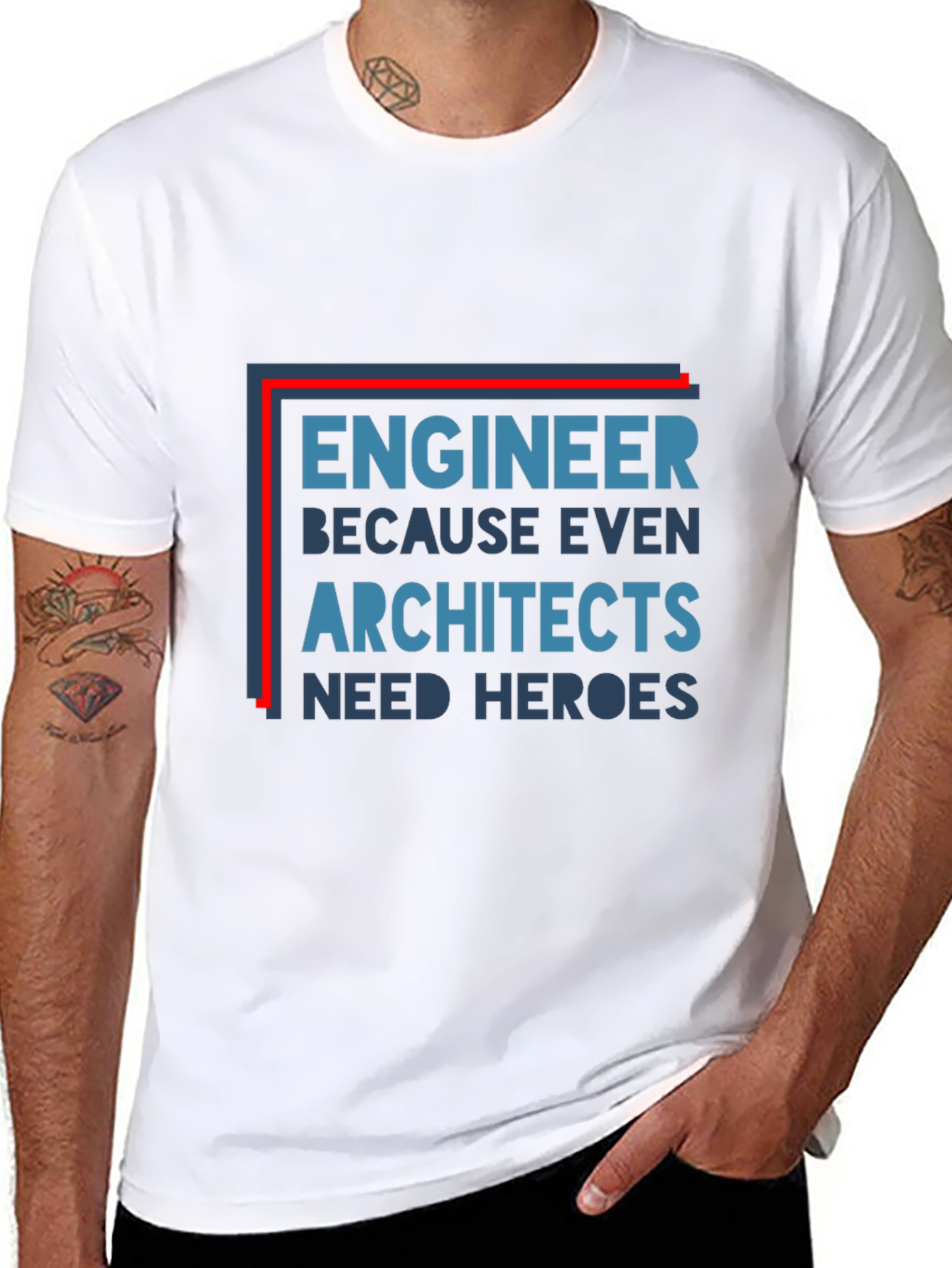 Black Engineer Hero Tee - Architect Appreciation Shirt view 8