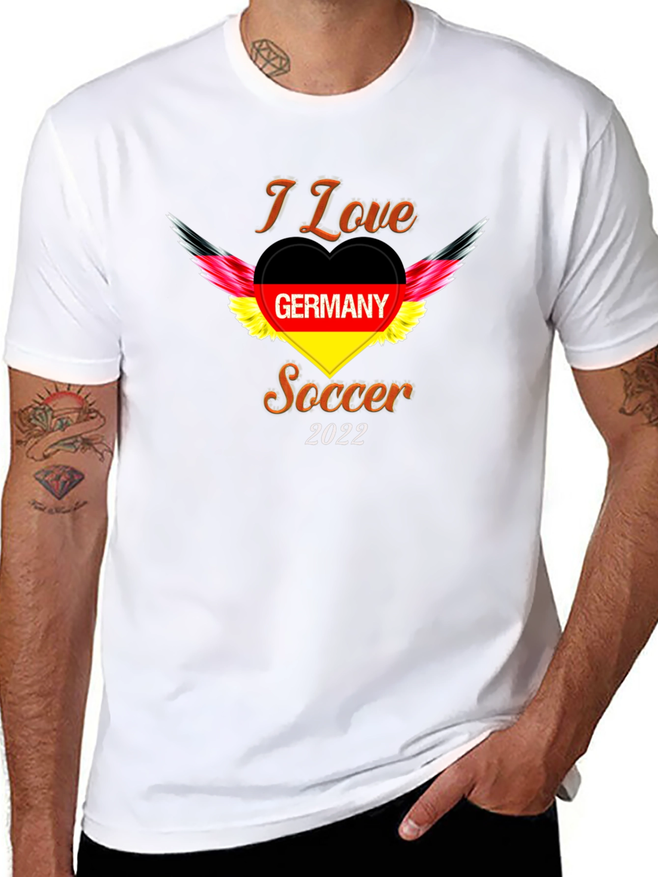 Black I Love Germany Soccer 2022 T-Shirt view 8