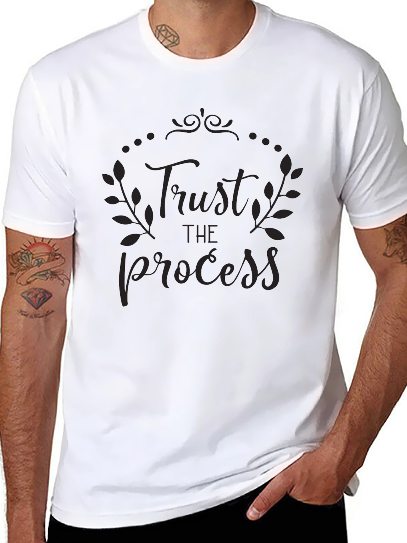 Black Trust the Process Graphic Tee - Black view 8