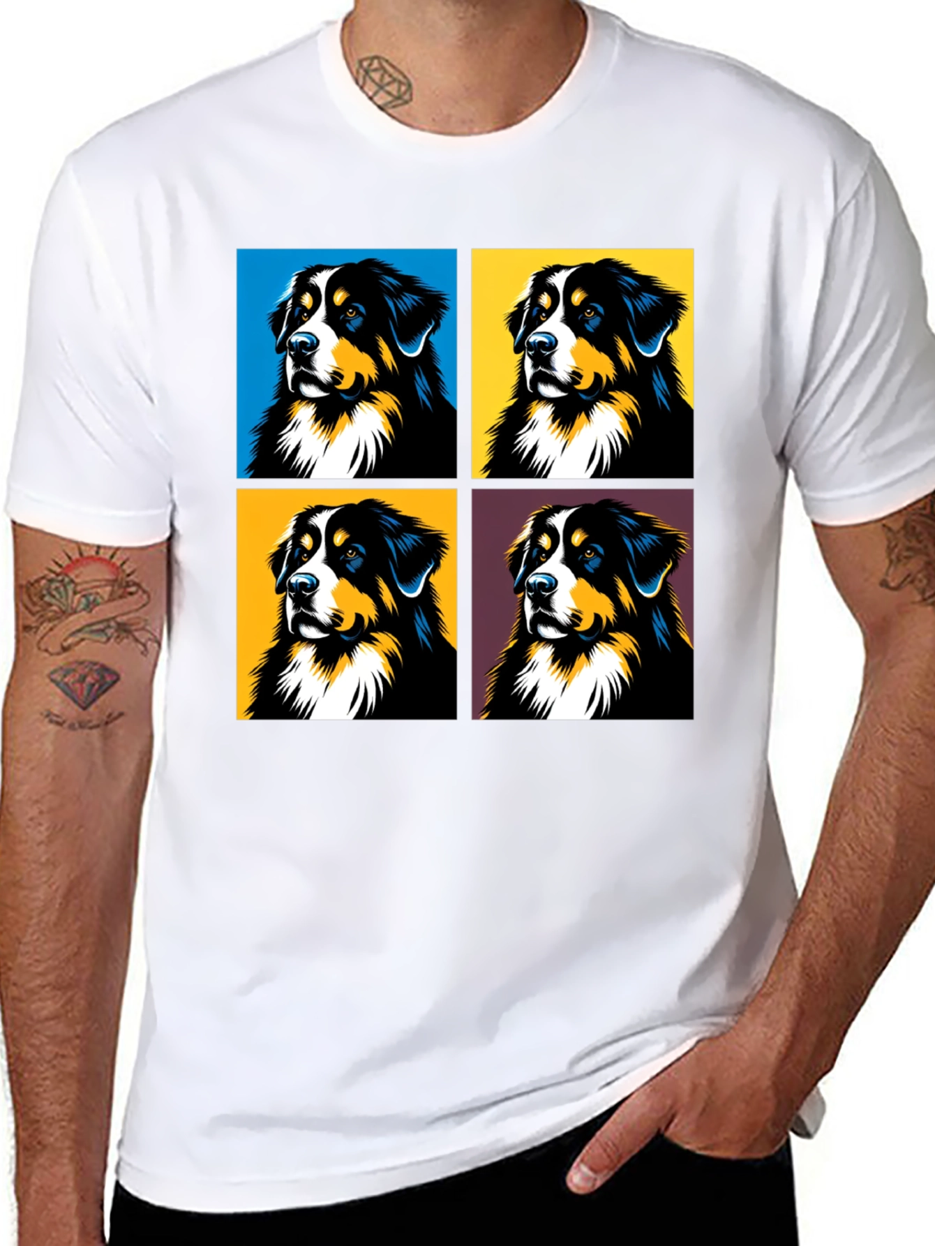 Black Dog Pop Art T-Shirt - Stylish Canine Tee view 8