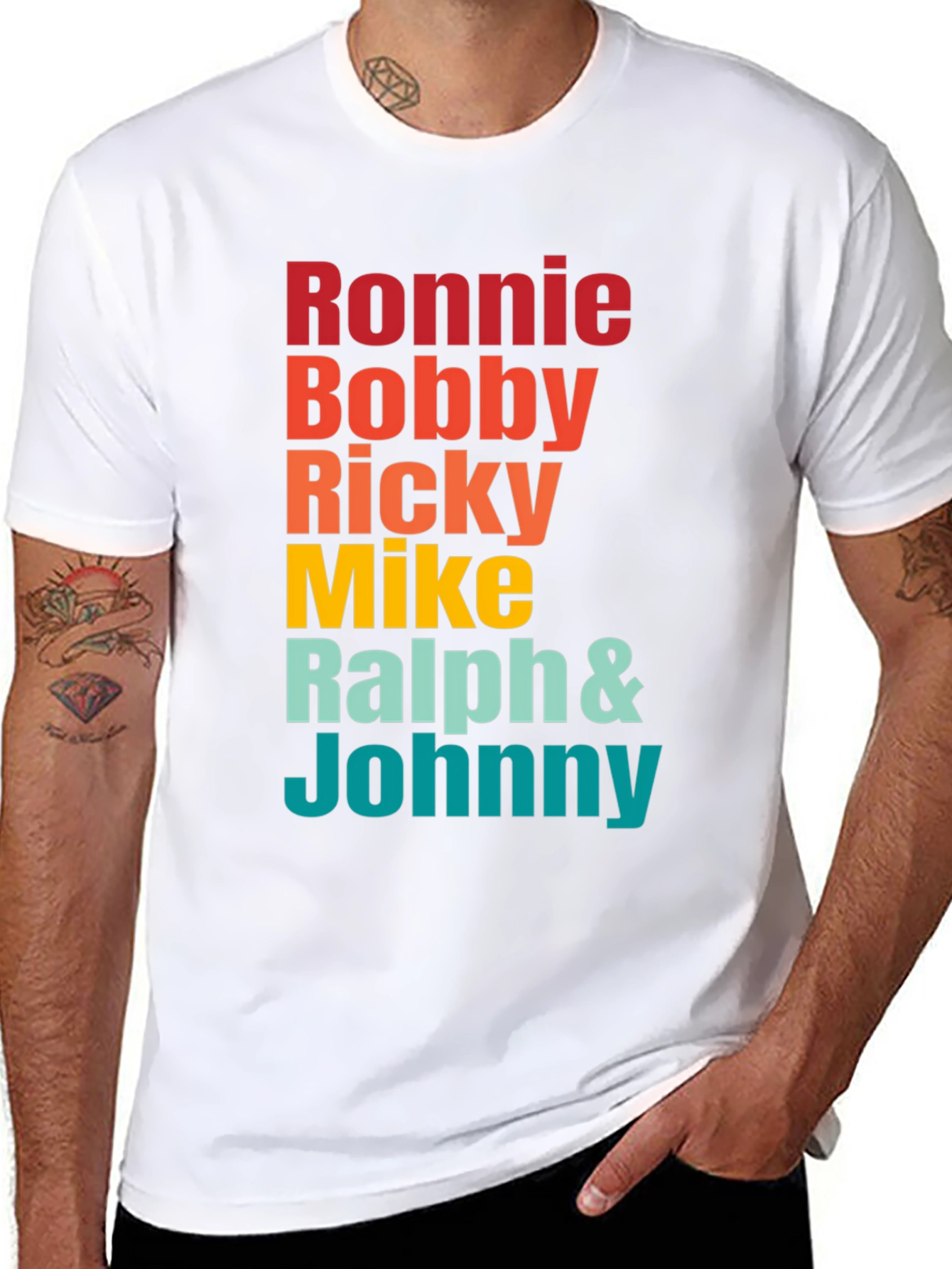 Black Ronnie Bobby Ricky Mike Ralph & Johnny Band Tee view 8