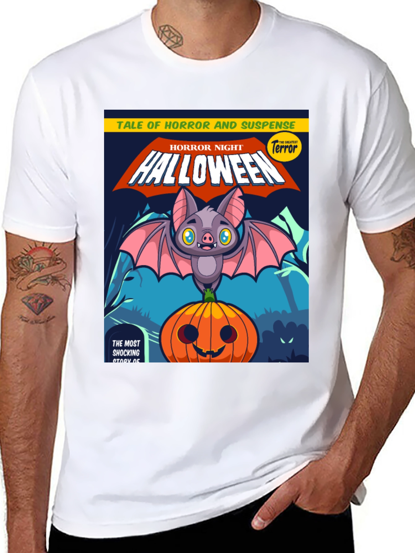 Black Halloween Horror Night T-Shirt view 8