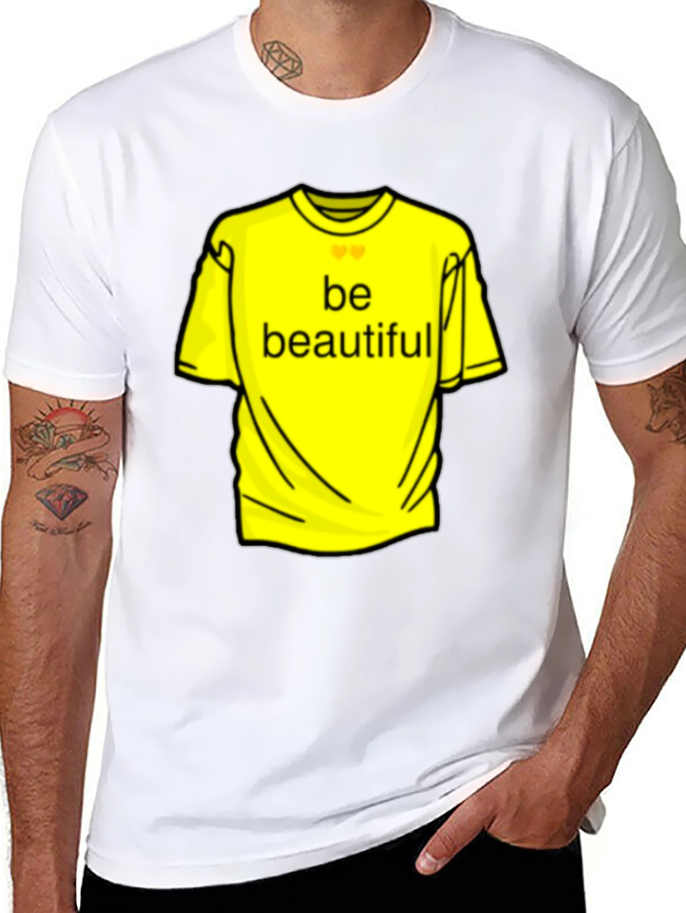 Black Be Beautiful Yellow Graphic Tee - Black Casual T-Shirt view 8
