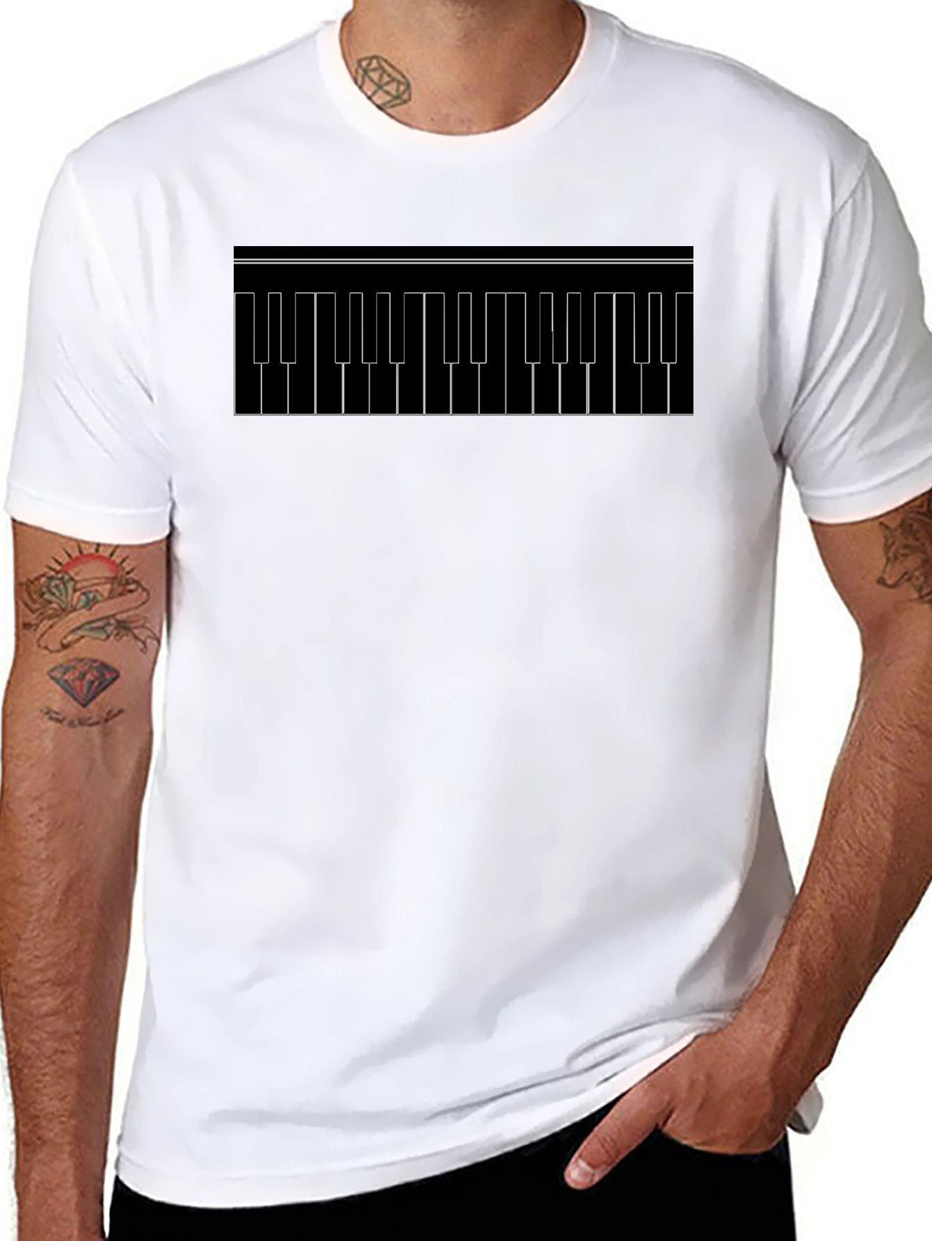 Black Keyboard Keys Graphic Tee - Black view 8