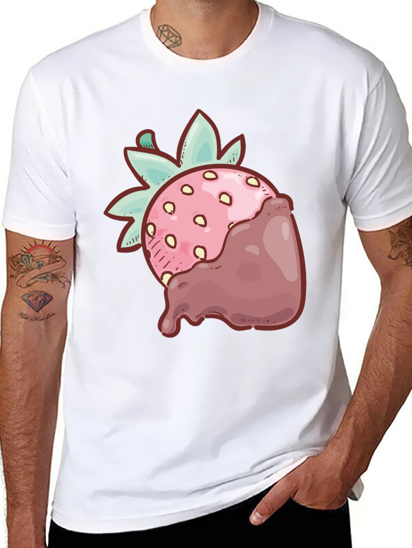 Black Strawberry Chocolate Dipped T-Shirt view 8