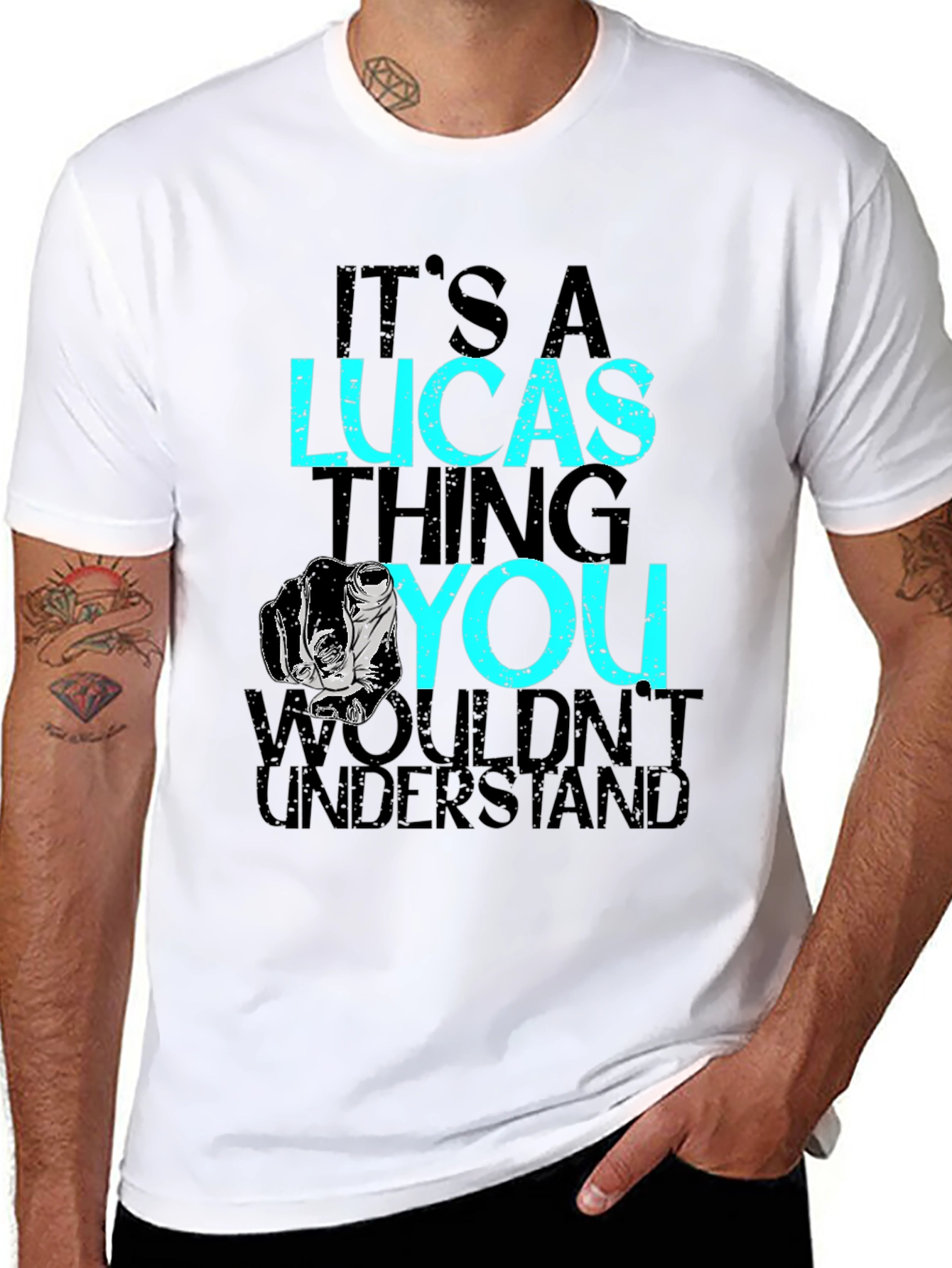 Black It's A Lucas Thing T-Shirt - Black view 8