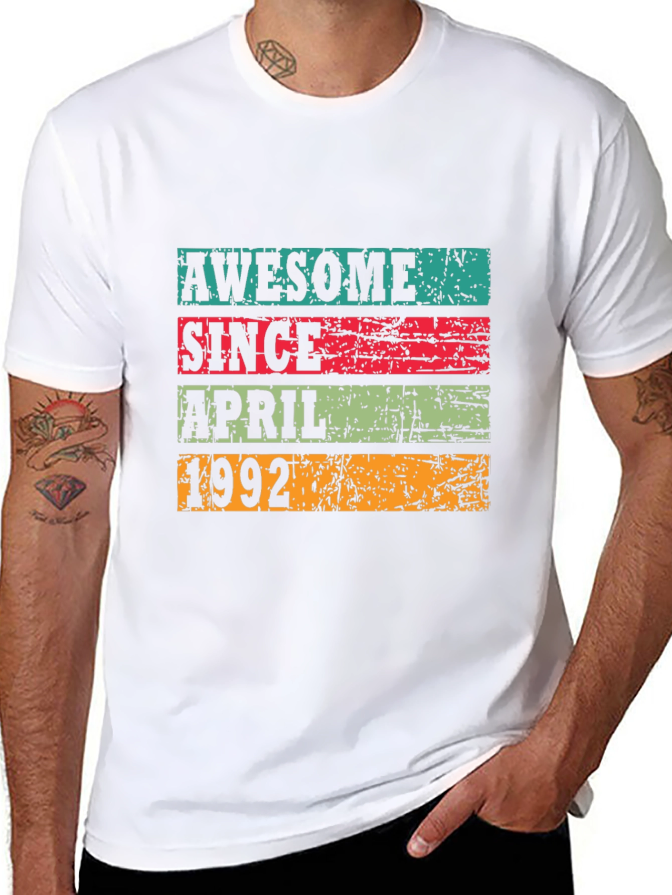 Black Awesome Since April 1992 T-Shirt view 8