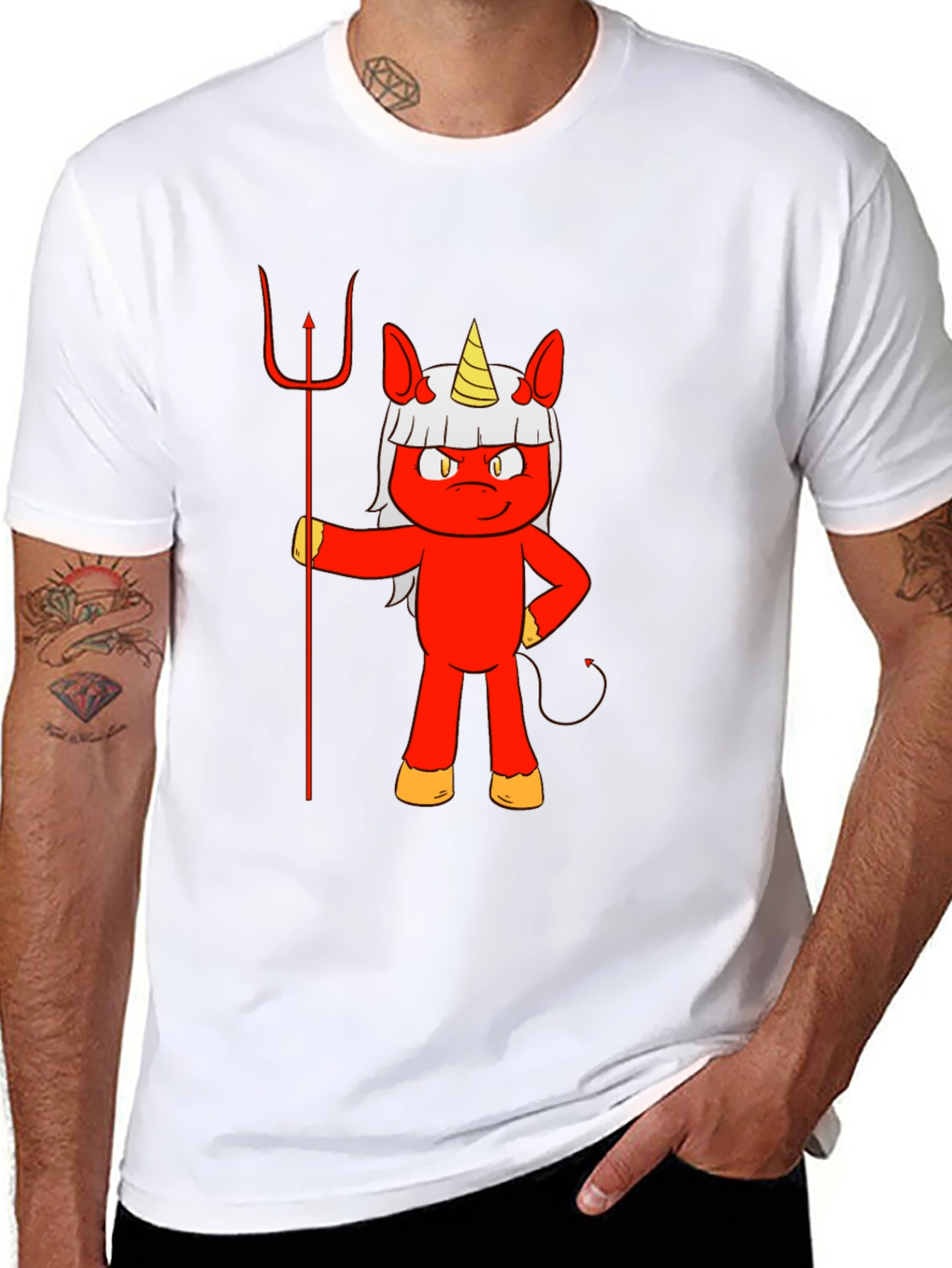 Devil Unicorn Graphic T-Shirt - 8