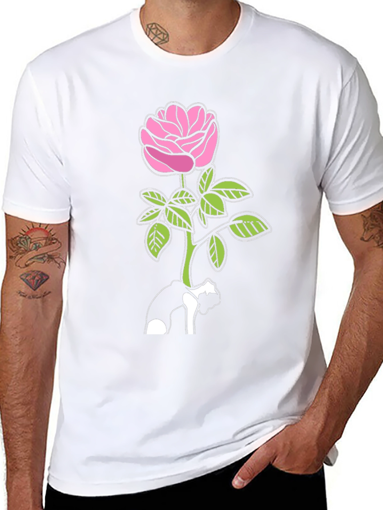 Black Rose Graphic Black T-Shirt - Stylish Floral Tee view 8