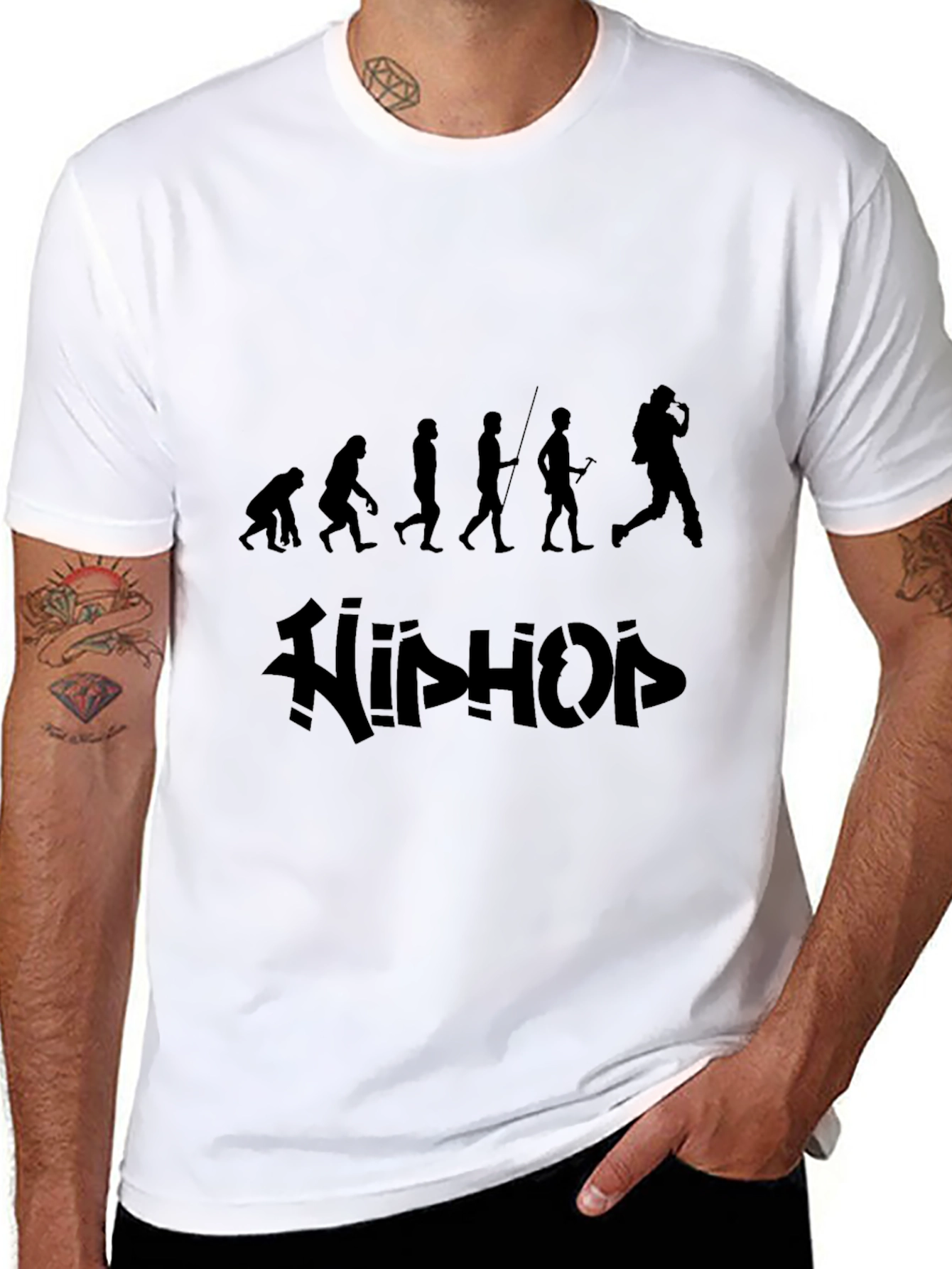 Black Hip Hop Evolution T-Shirt - Black Graphic Tee view 8