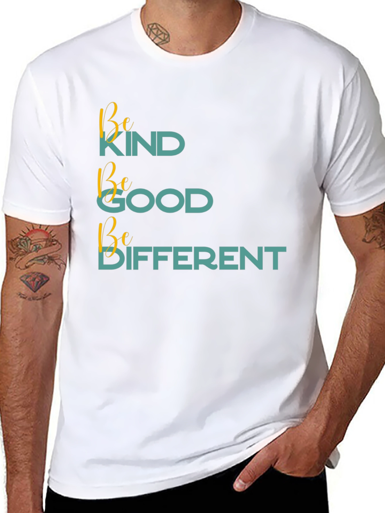 Black Be Kind Be Good Be Different Black T-Shirt view 8