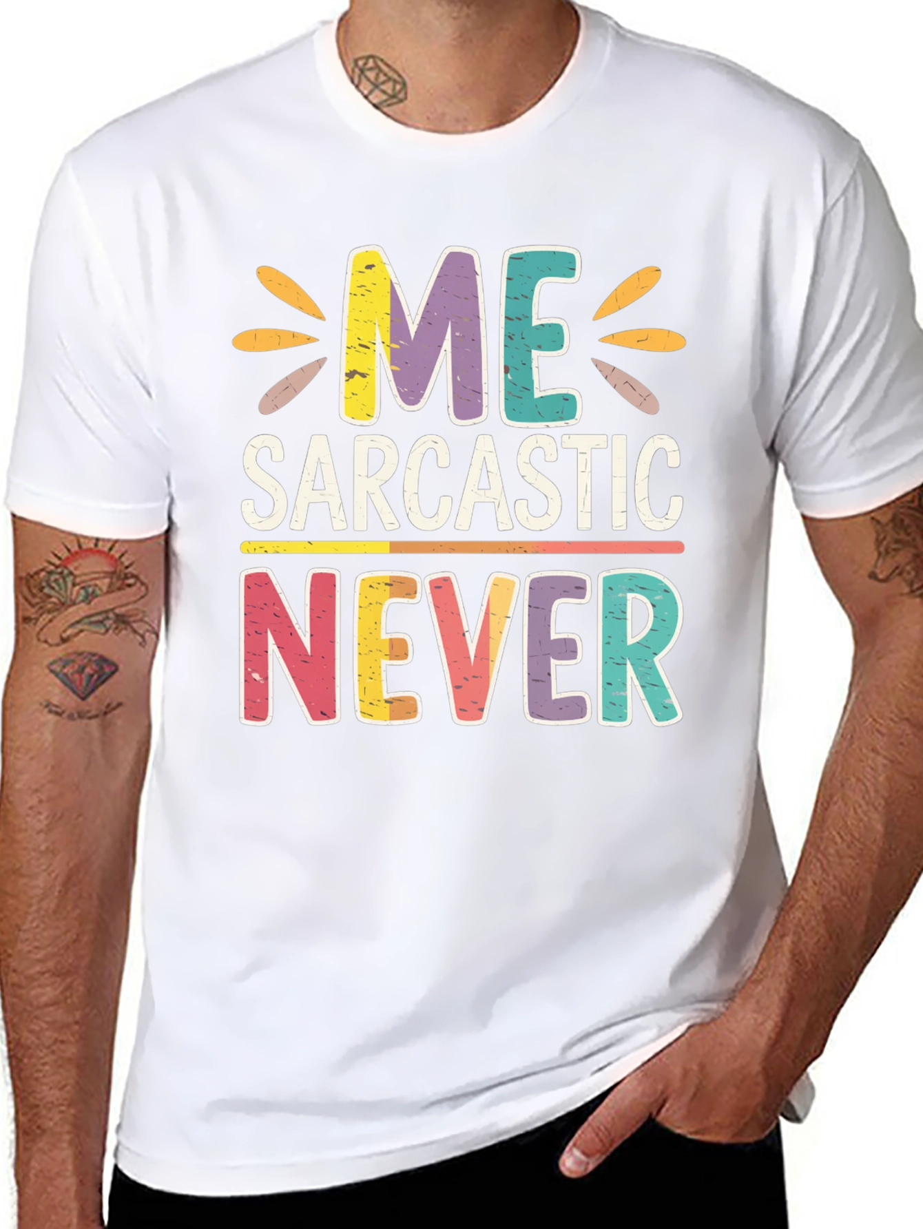 Black Me Sarcastic Never Graphic T-Shirt view 8