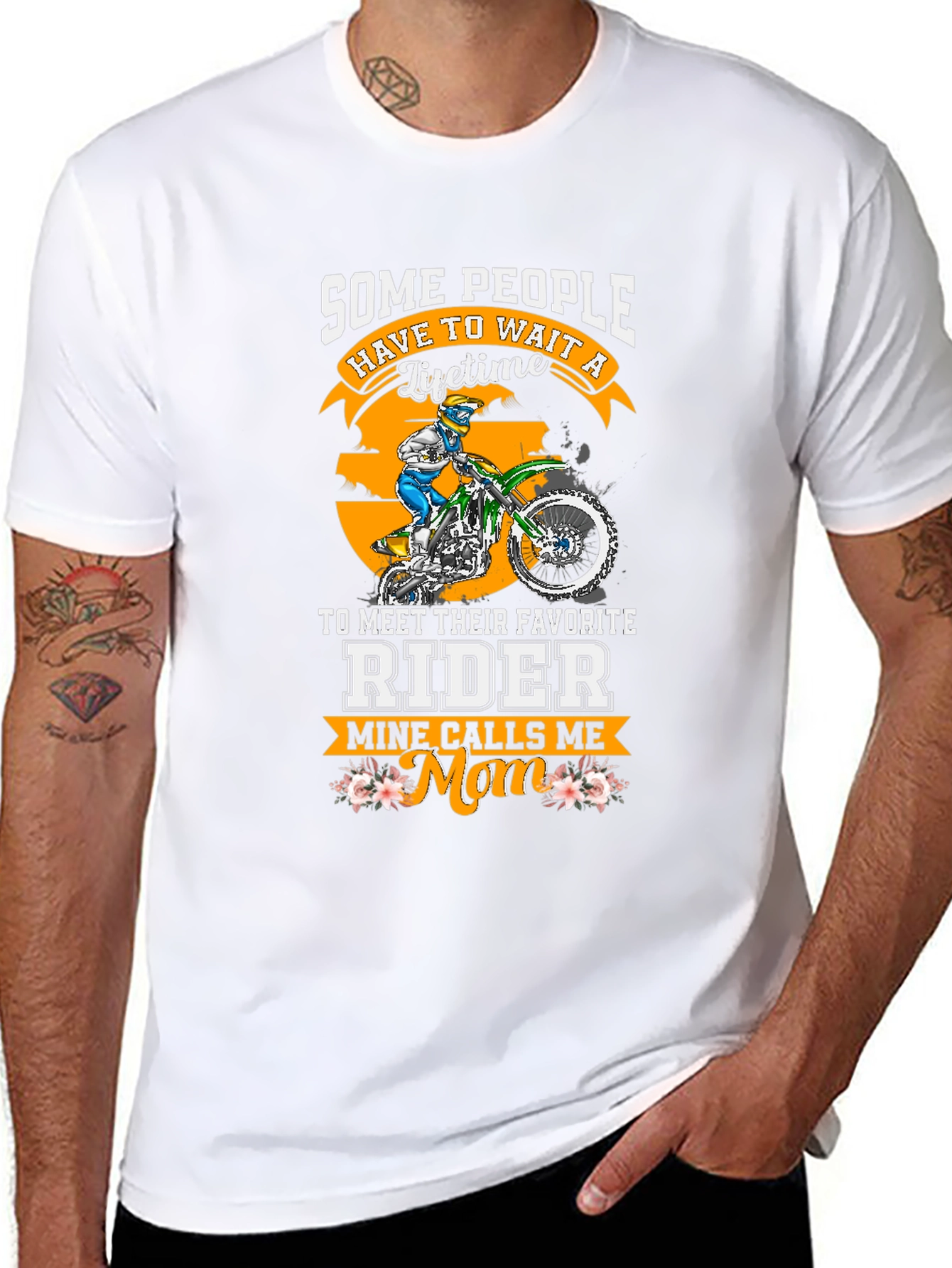 Black Dirt Bike Rider Mom T-Shirt view 8