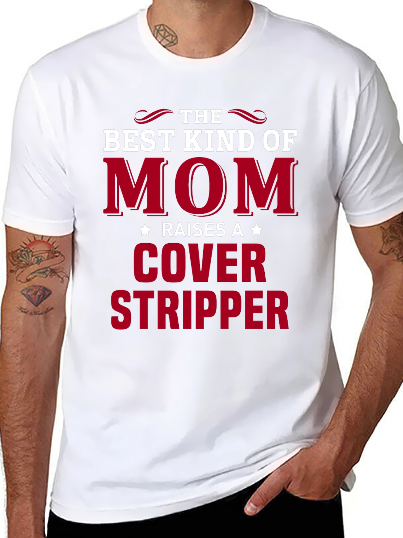 Black Mom Cover Stripper Graphic Tee view 8