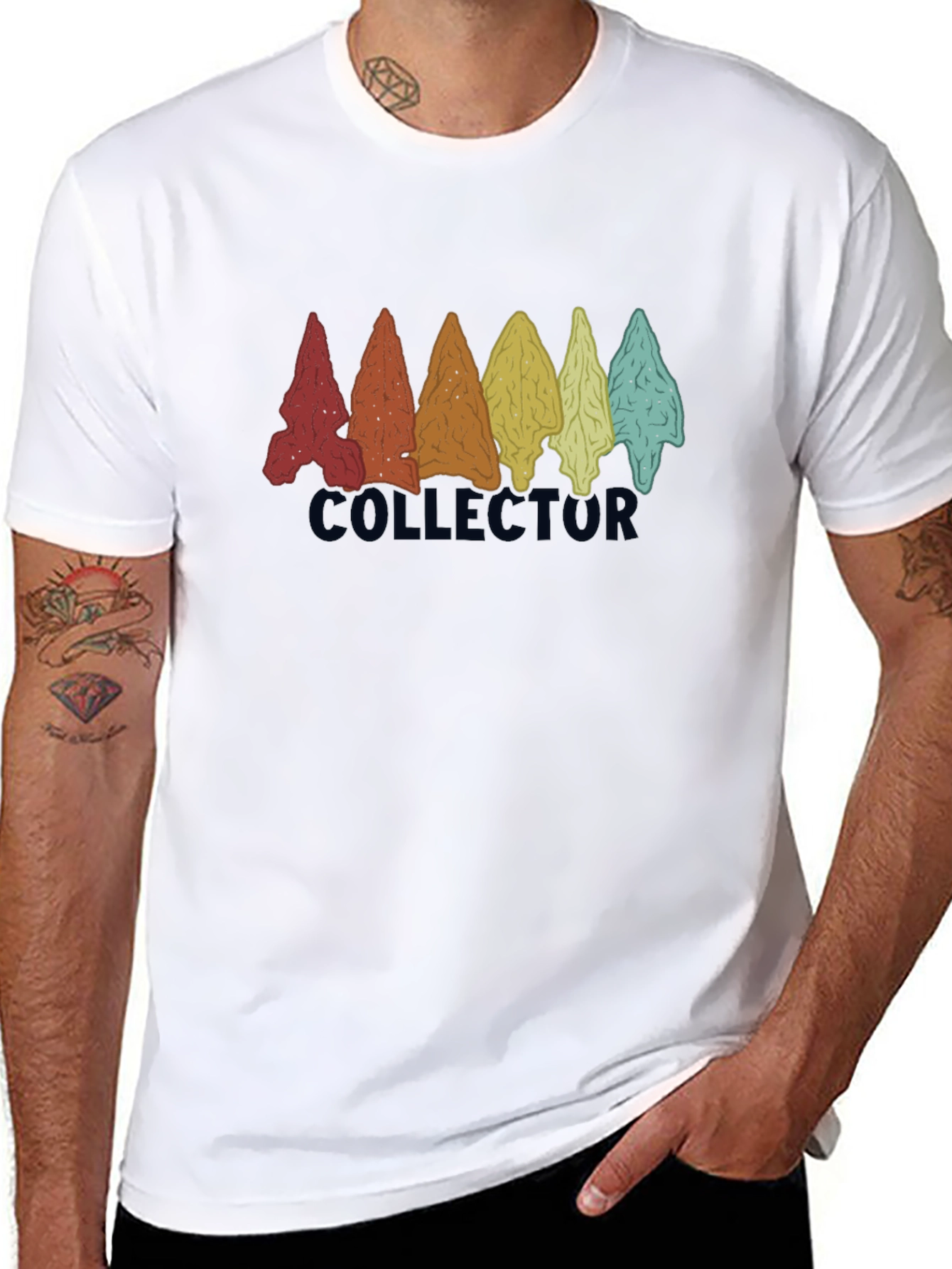 Black Collector Arrowhead T-Shirt | Unique Graphic Tee view 8