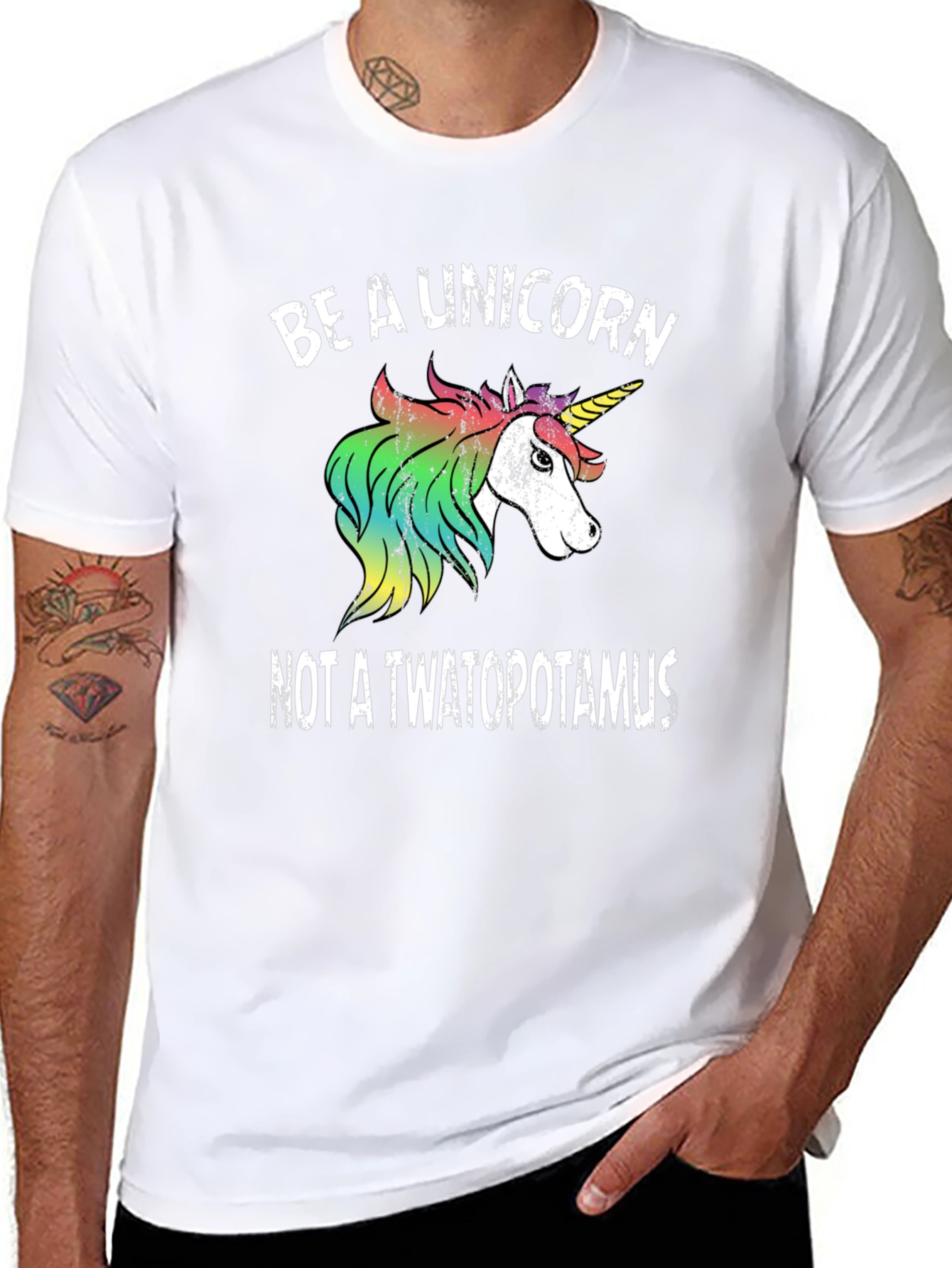 Black Be a Unicorn T-Shirt - Funny Graphic Tee view 8