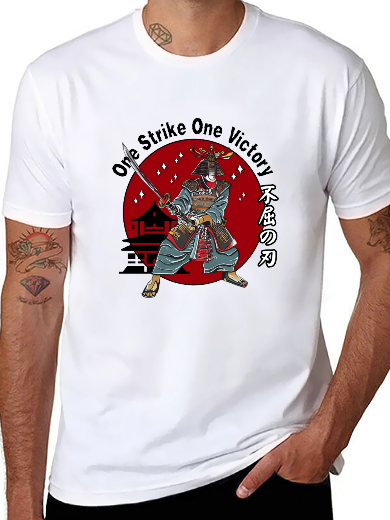 Black Samurai One Strike Victory Graphic Tee view 8