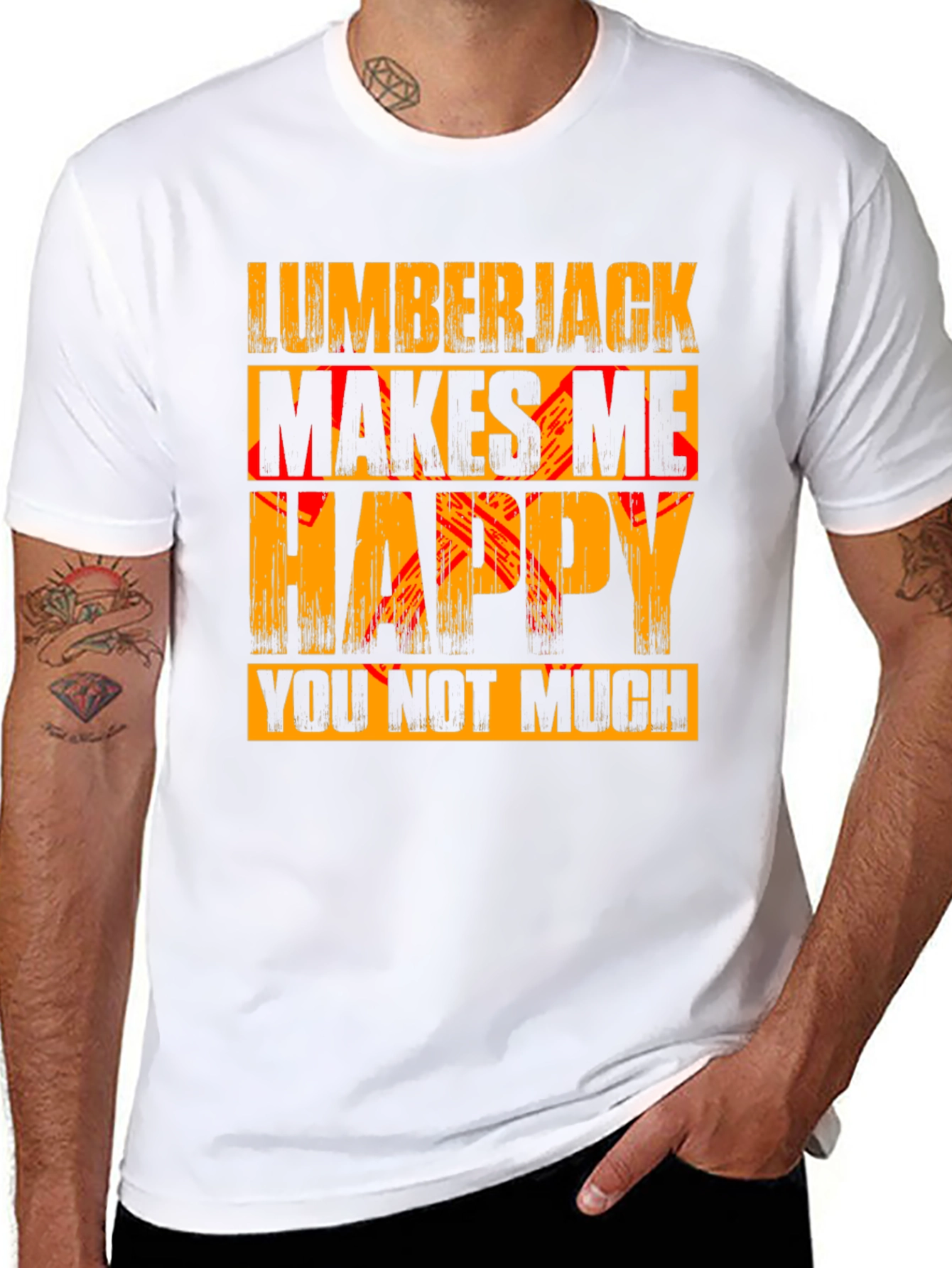 Black Lumberjack Makes Me Happy Graphic Tee view 8
