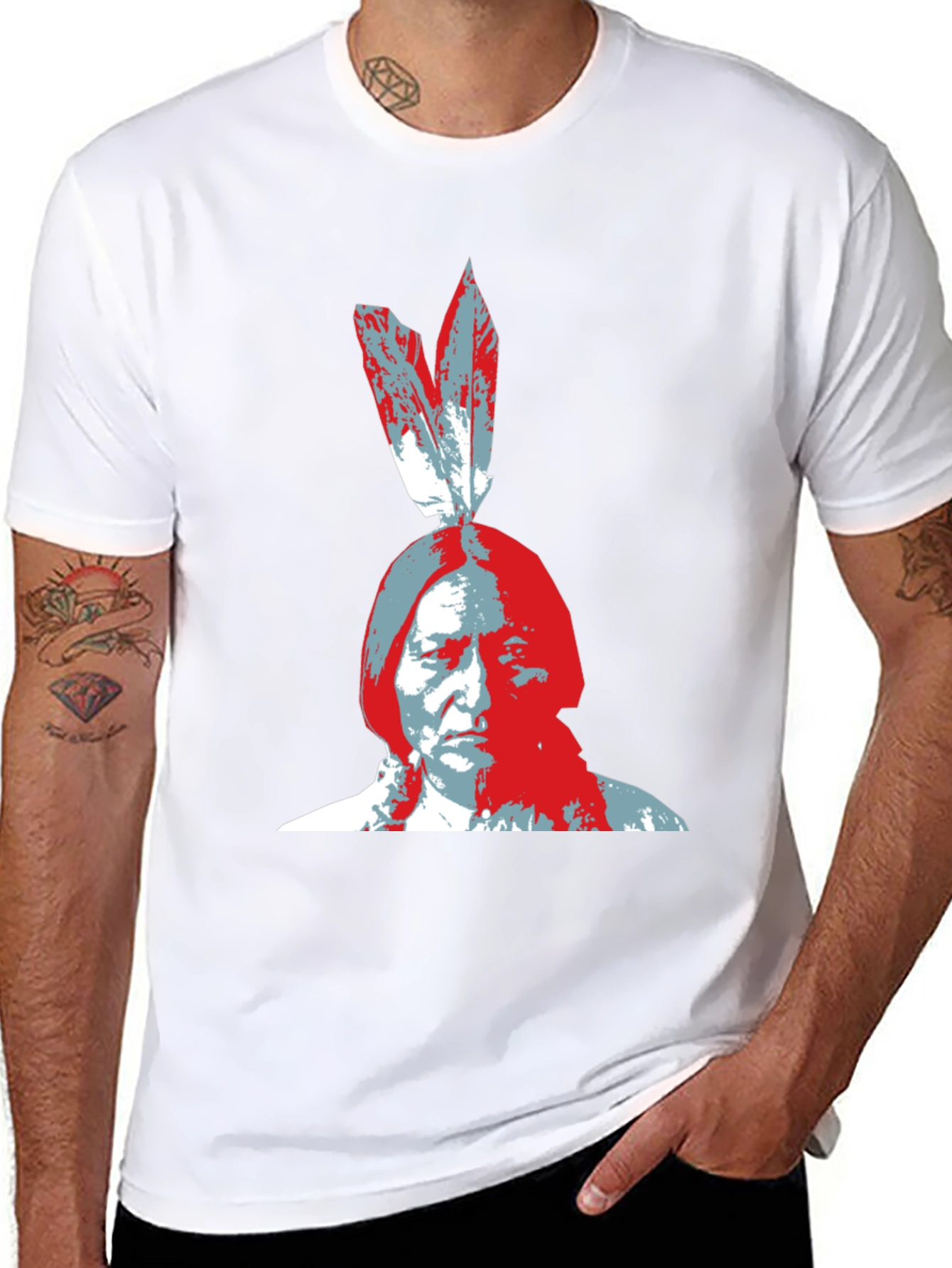 Black Native American Chief Graphic Tee view 8