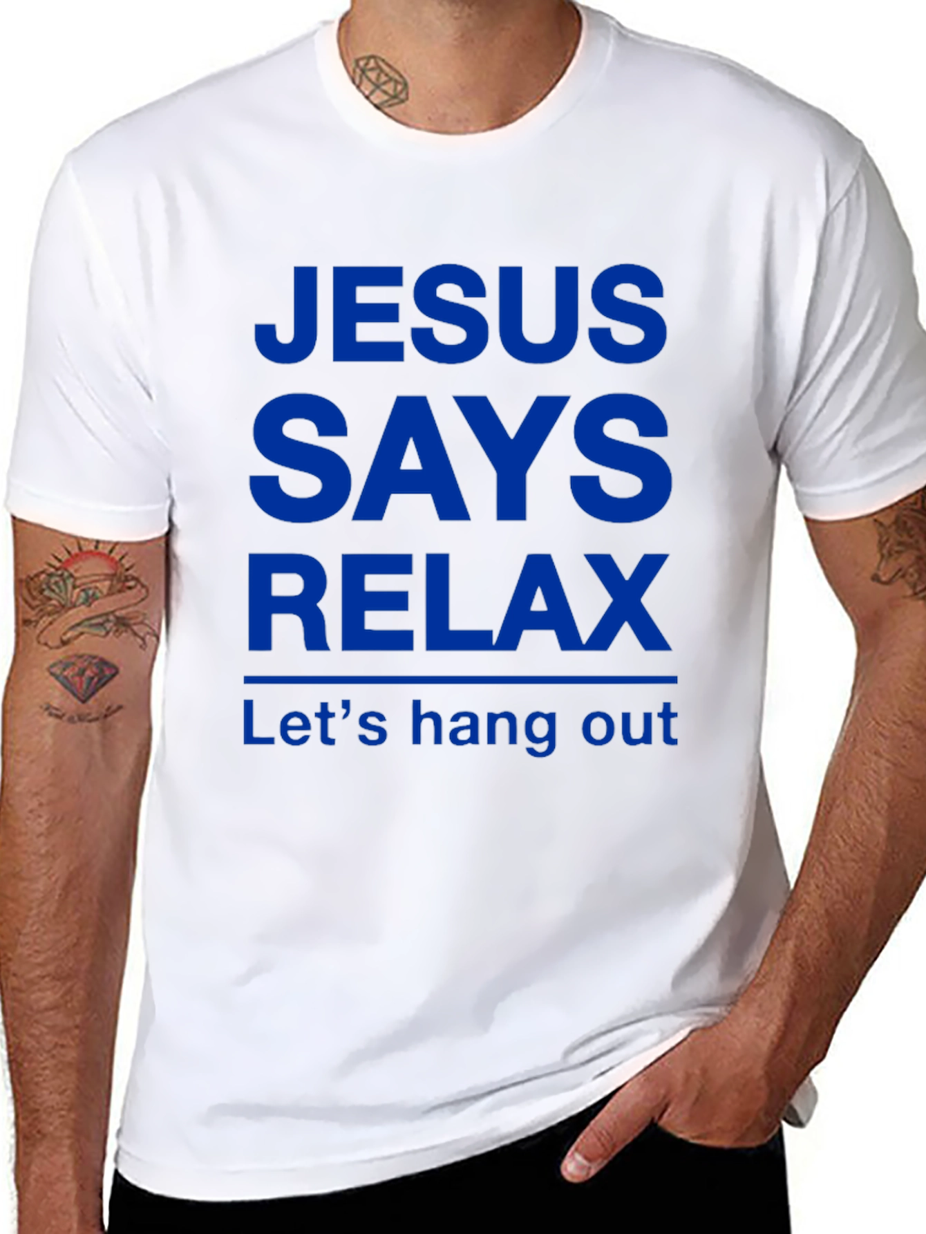 Black Jesus Says Relax T-Shirt - Funny Graphic Tee view 8
