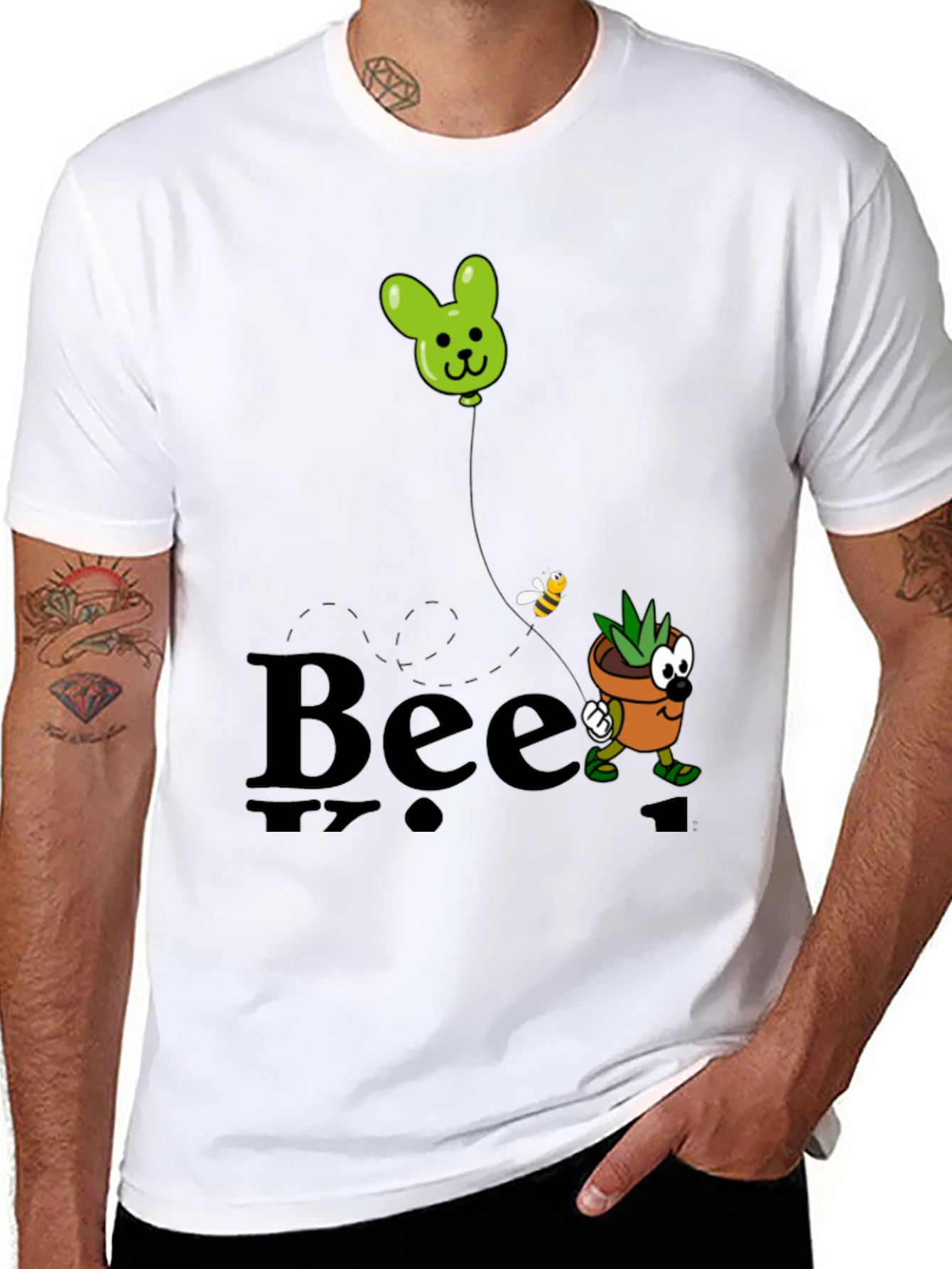 Black Bee Kind Funny Plant T-Shirt view 8