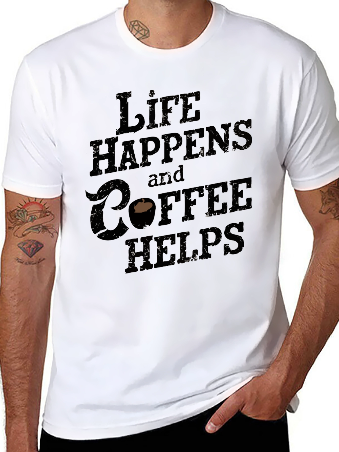 Life Happens Coffee Helps Graphic T-Shirt - 8