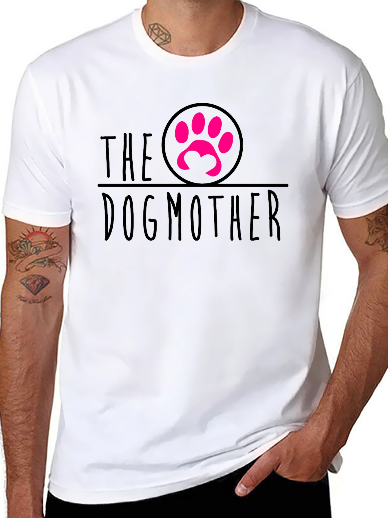 Black The Dog Mother Tee - Cute Paw Print Design view 8