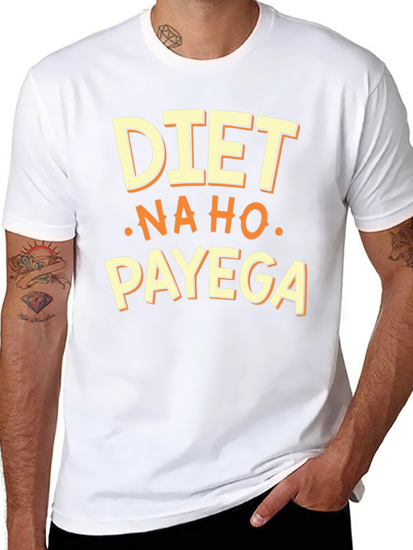 Black Diet Nahi Ho Payega Funny T-Shirt view 8