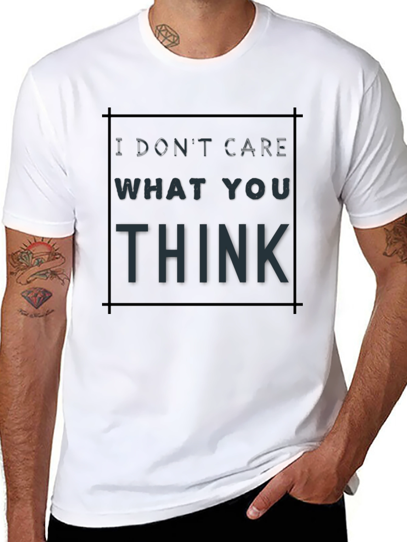 Black I Don't Care What You Think T-Shirt view 8