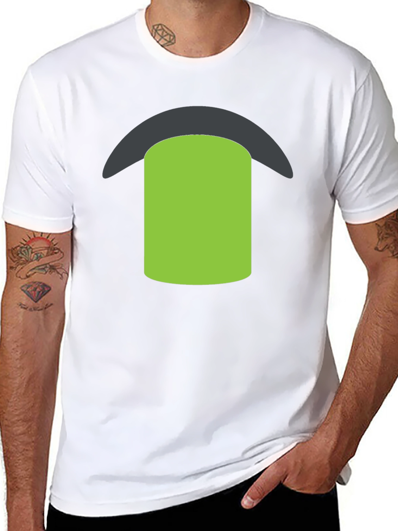 Black Black Tee with Green & Gray Graphic view 8