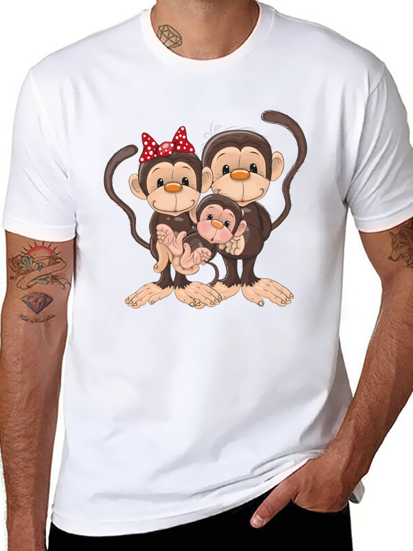 Black Monkey Family Graphic Tee view 8