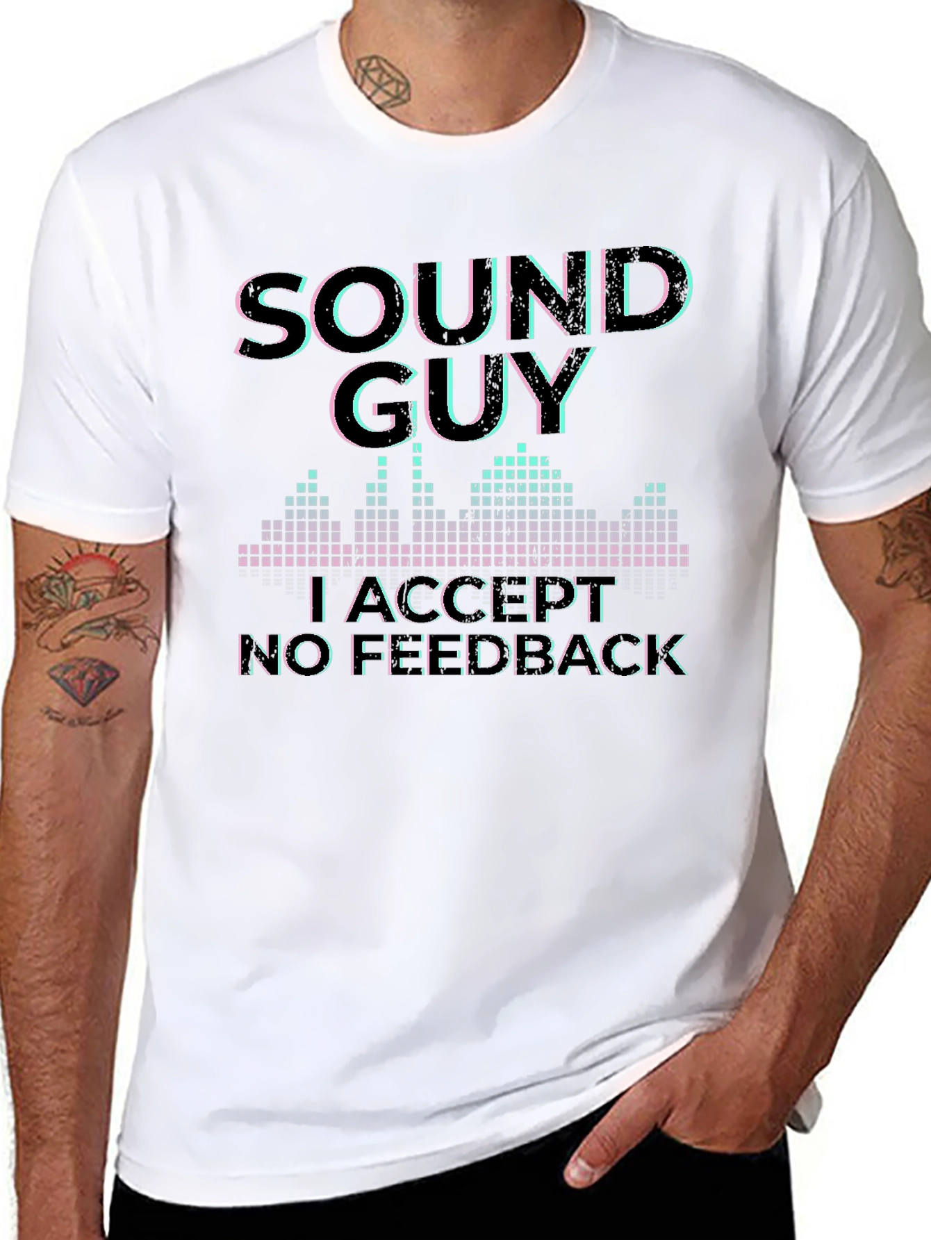Black Sound Guy Graphic T-Shirt - No Feedback Accepted view 8