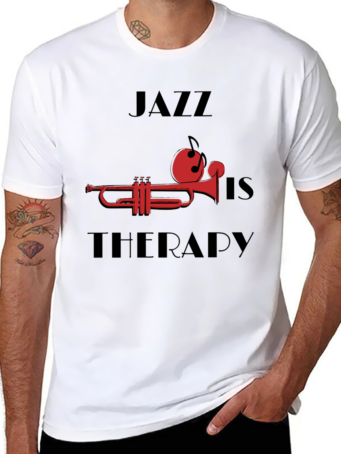 Black Jazz is Therapy T-Shirt view 8
