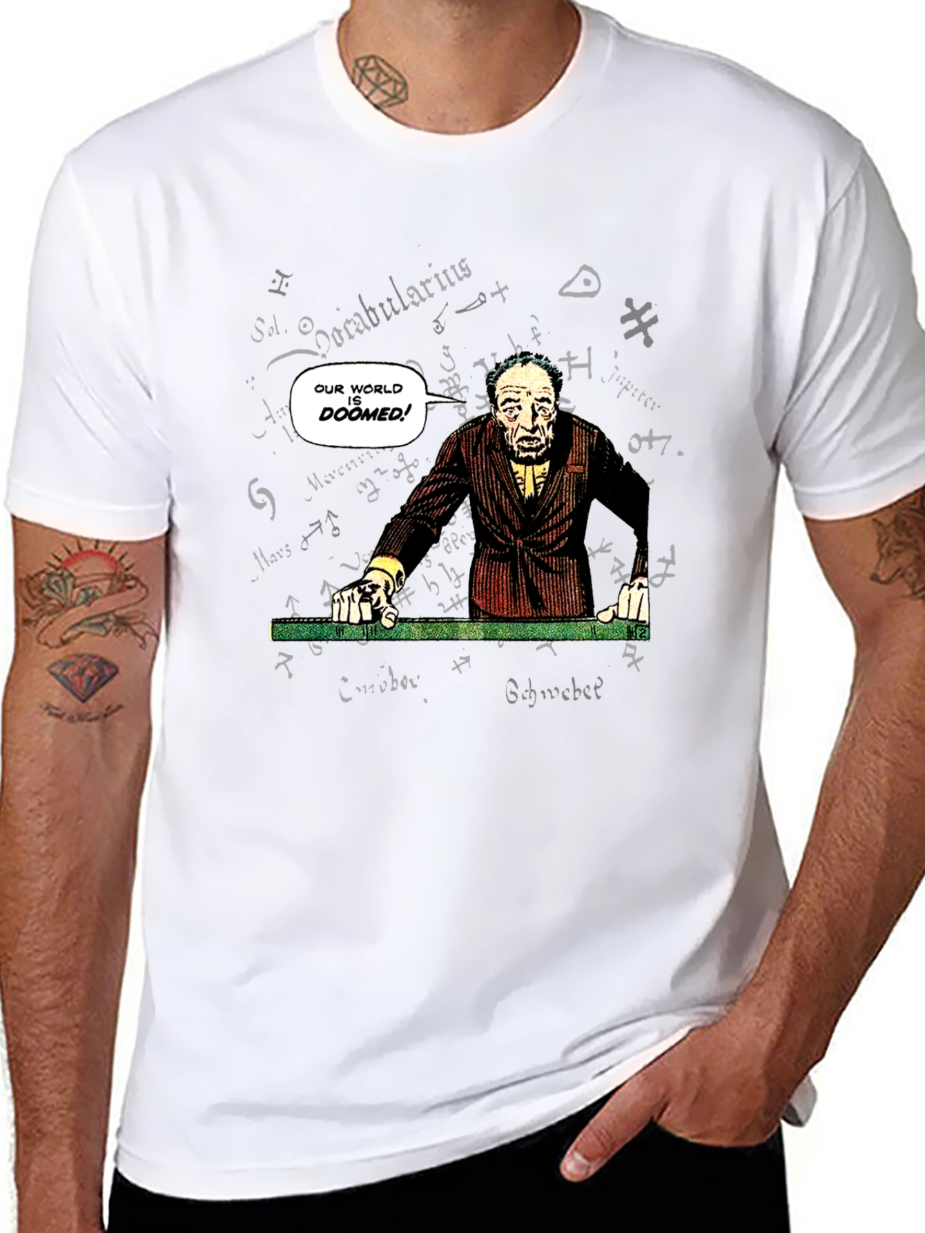 Black Doomed World Graphic T-Shirt - Unique Sci-Fi Design view 8