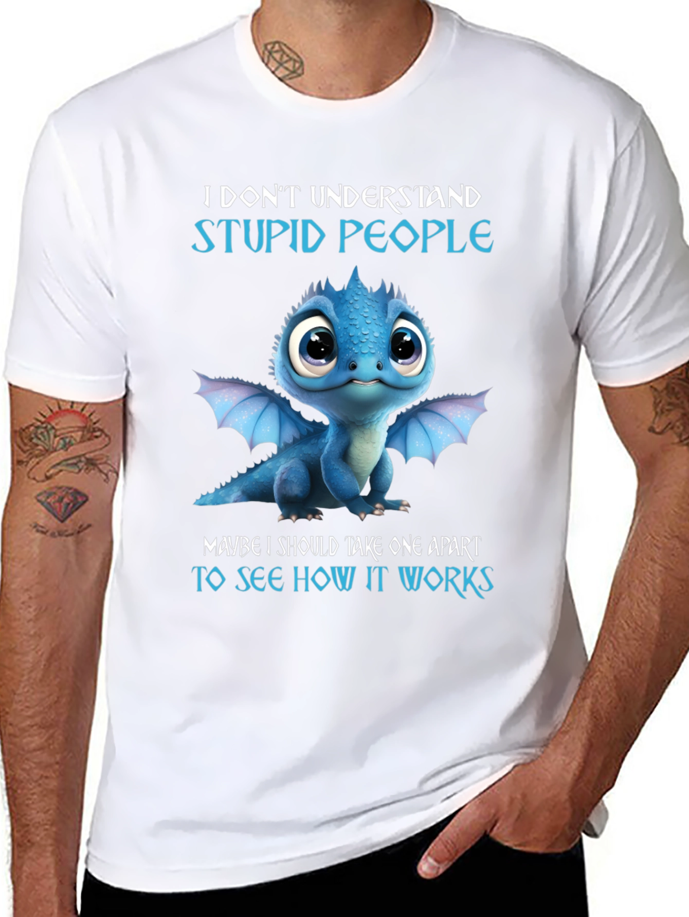 Black Dragon Lover's "Stupid People" Graphic Tee view 8